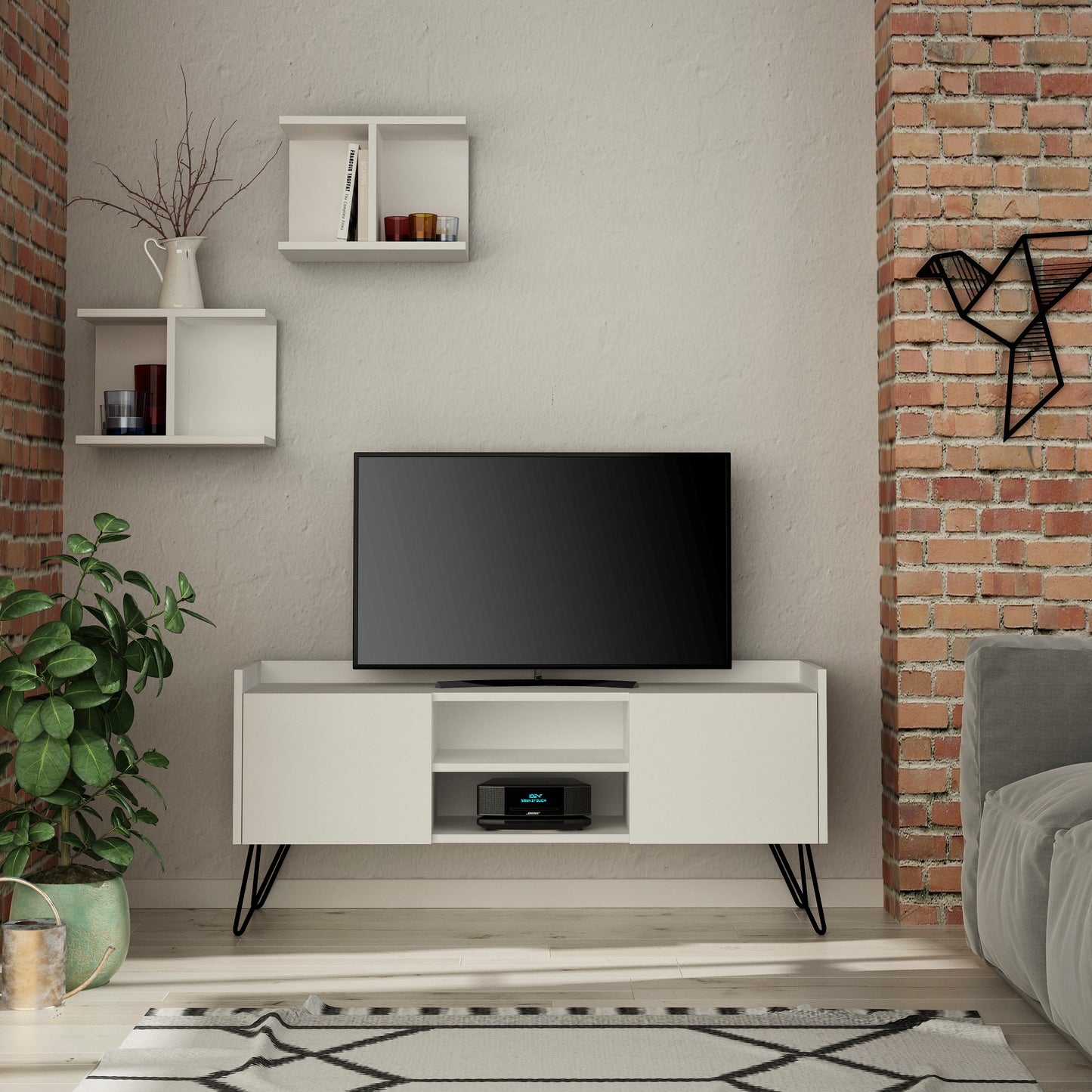 Mourah Klappe Tv Unit Up To 50 Inches With Storage - 2 Years Warranty