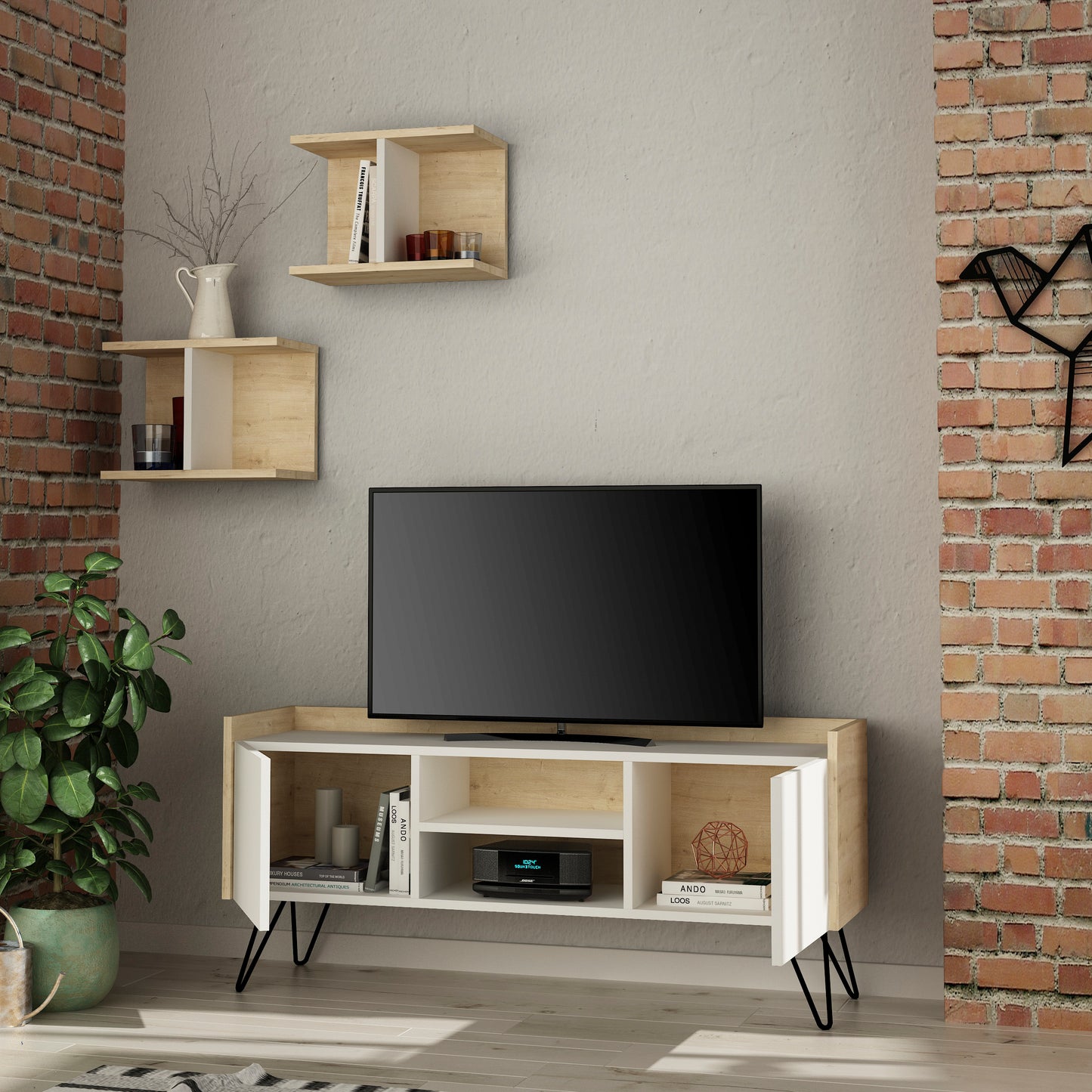 Mourah Klappe Tv Unit Up To 50 Inches With Storage - 2 Years Warranty