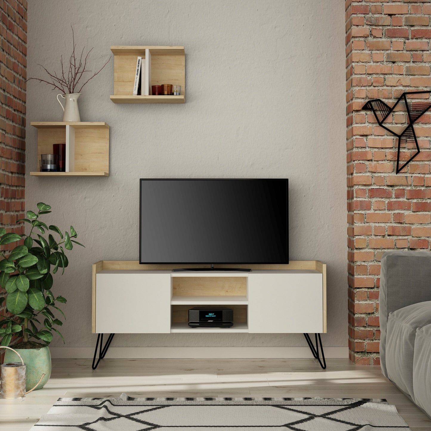 Mourah Klappe Tv Unit Up To 50 Inches With Storage - 2 Years Warranty