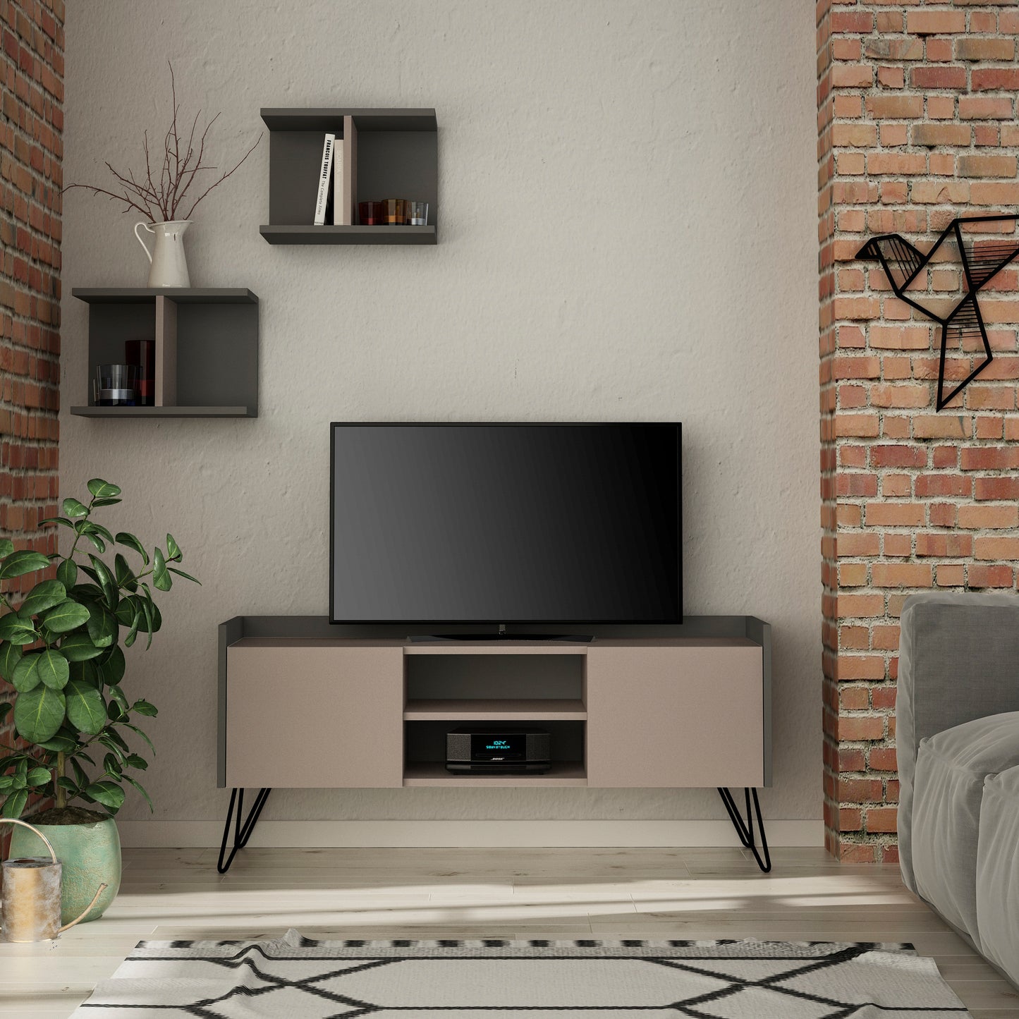 Mourah Klappe Tv Unit Up To 50 Inches With Storage - 2 Years Warranty