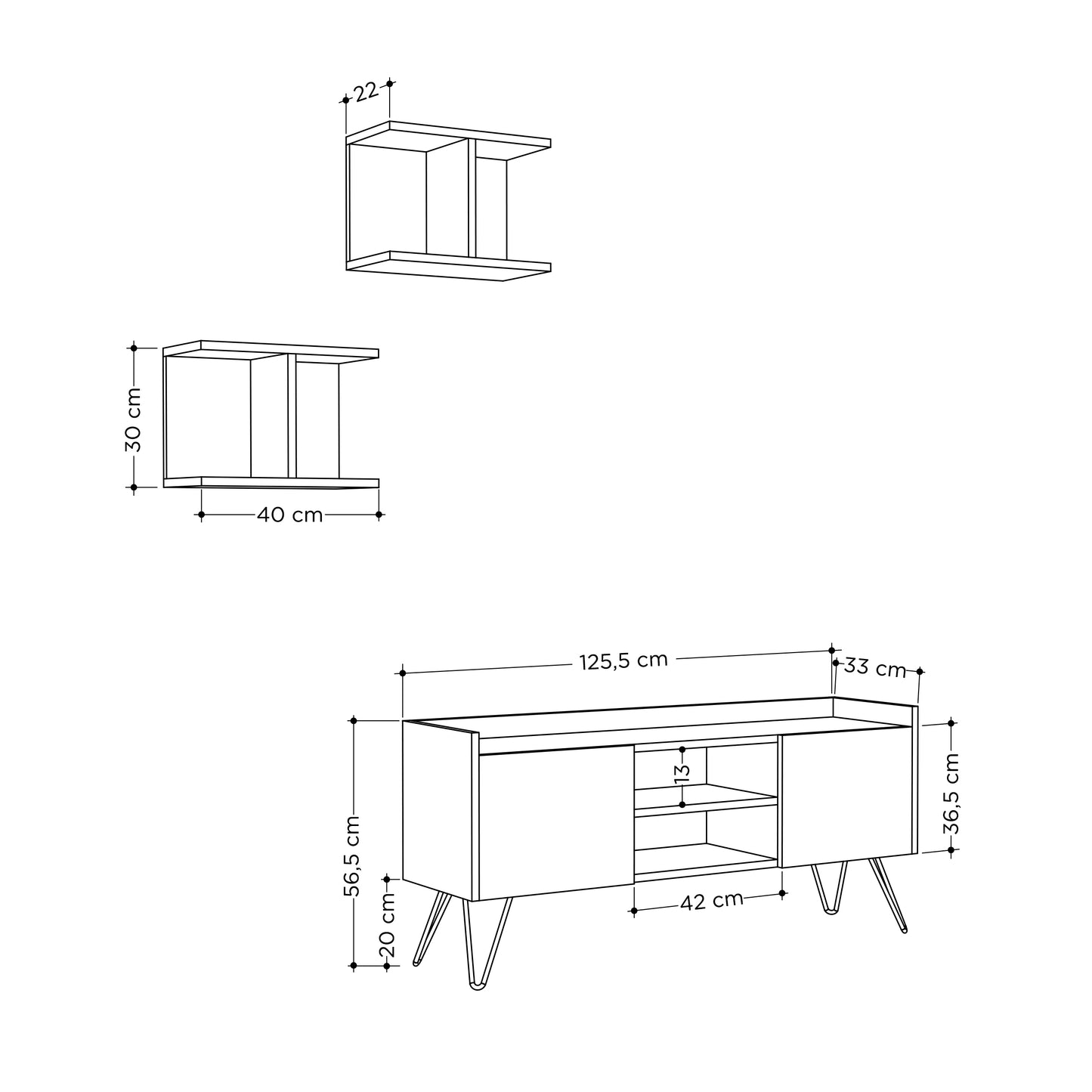 Mourah Klappe Tv Unit Up To 50 Inches With Storage - 2 Years Warranty