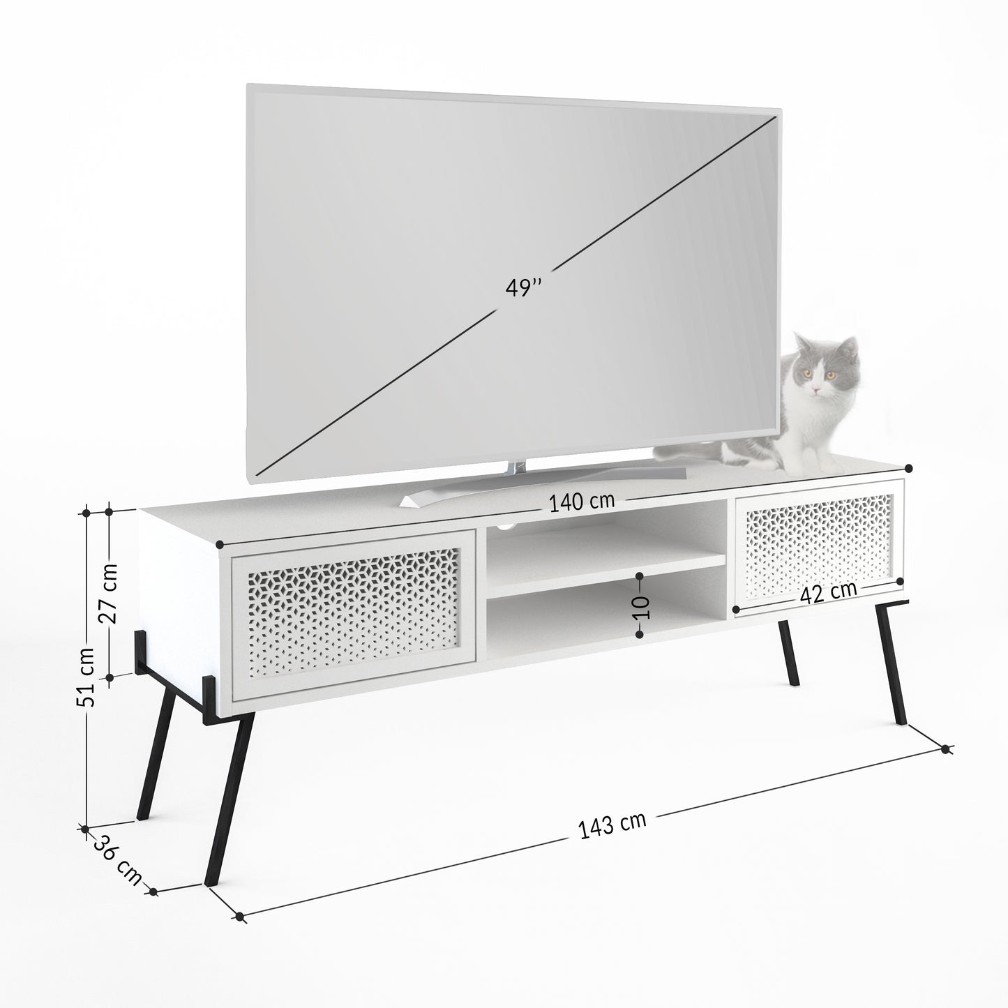 Mourah Naive Tv Stand Up To 55 Inches With Storage - Years Warranty