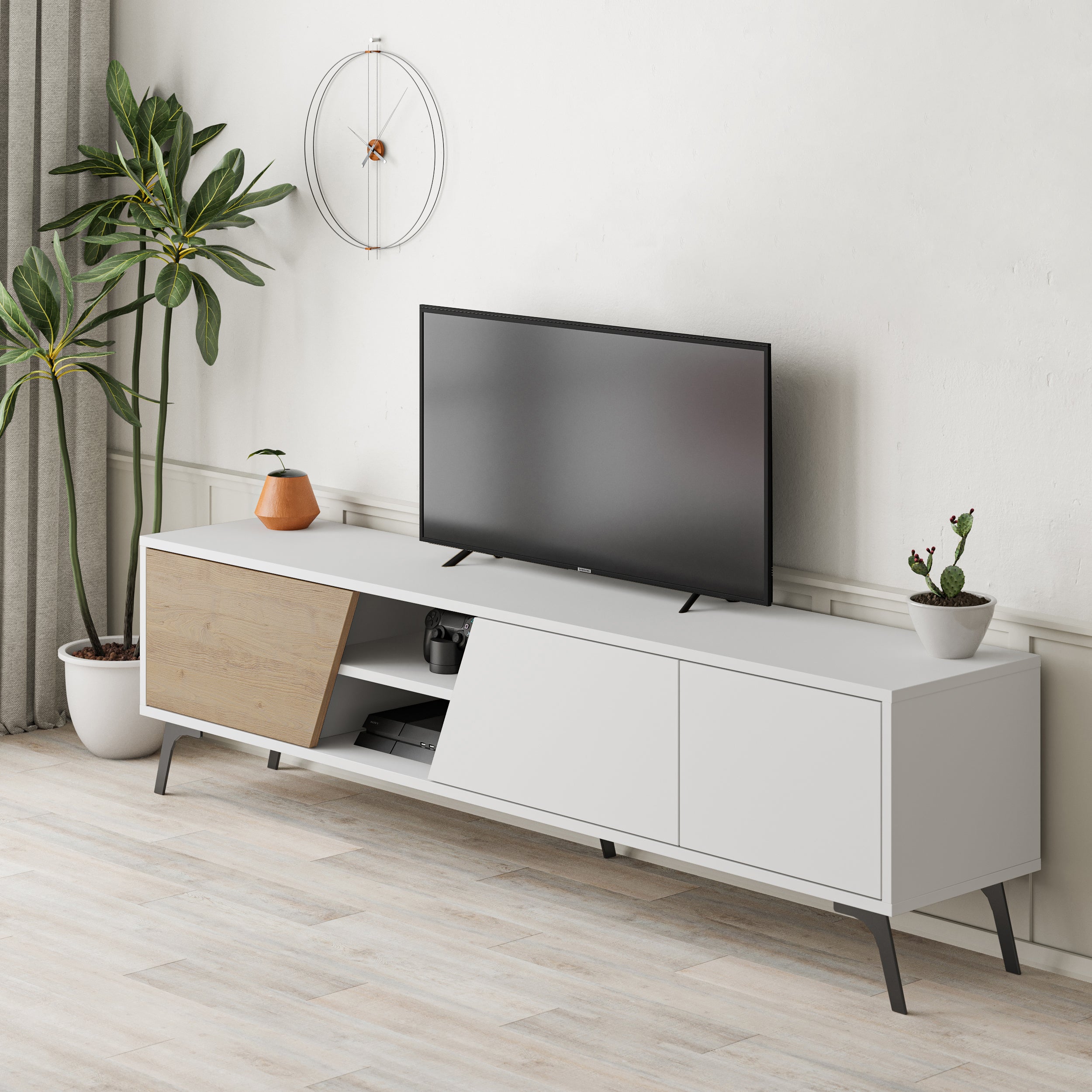 Mourah Fiona Tv Stand Up To 70 Inches With Storage - 2 Years Warranty