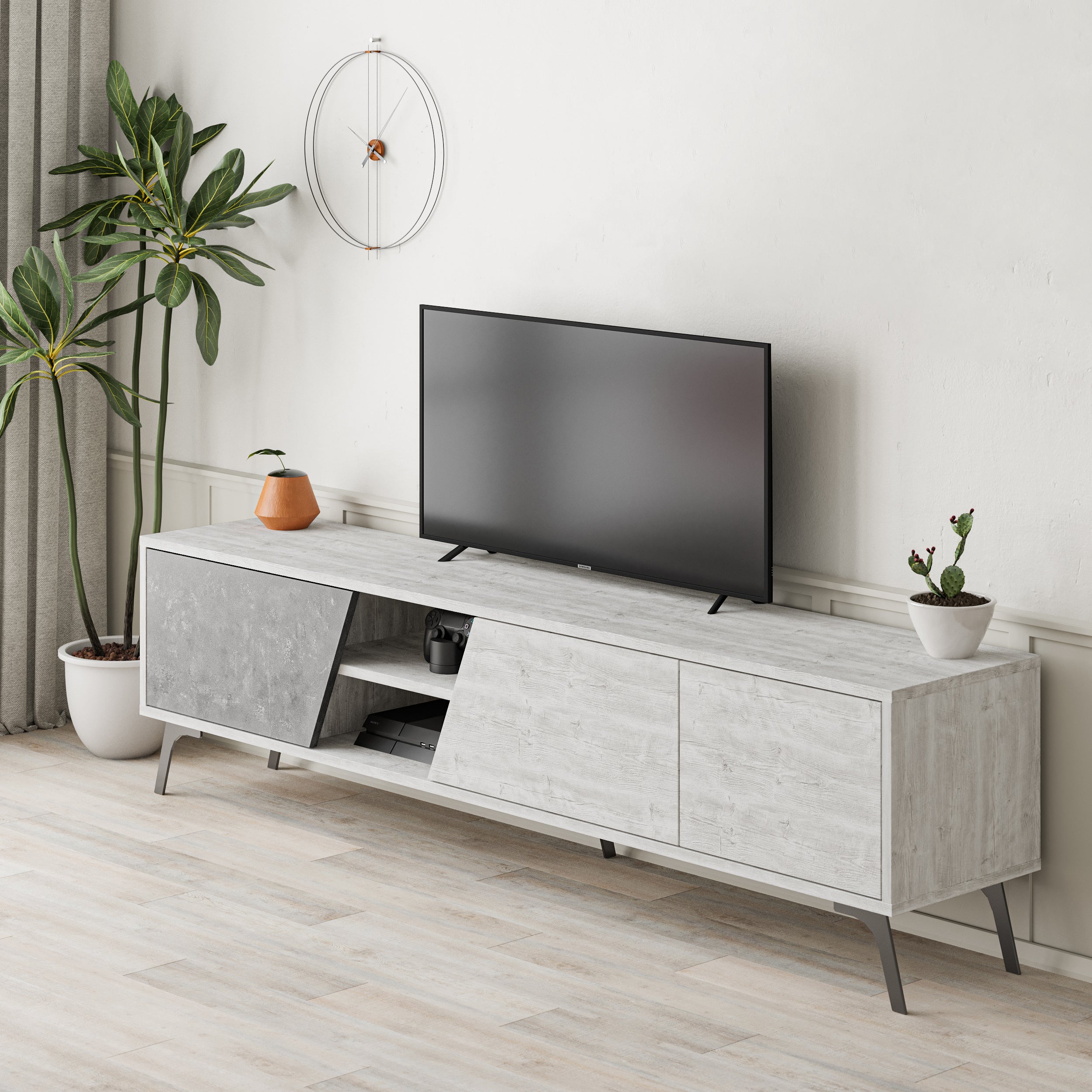 Mourah Fiona Tv Stand Up To 70 Inches With Storage - 2 Years Warranty