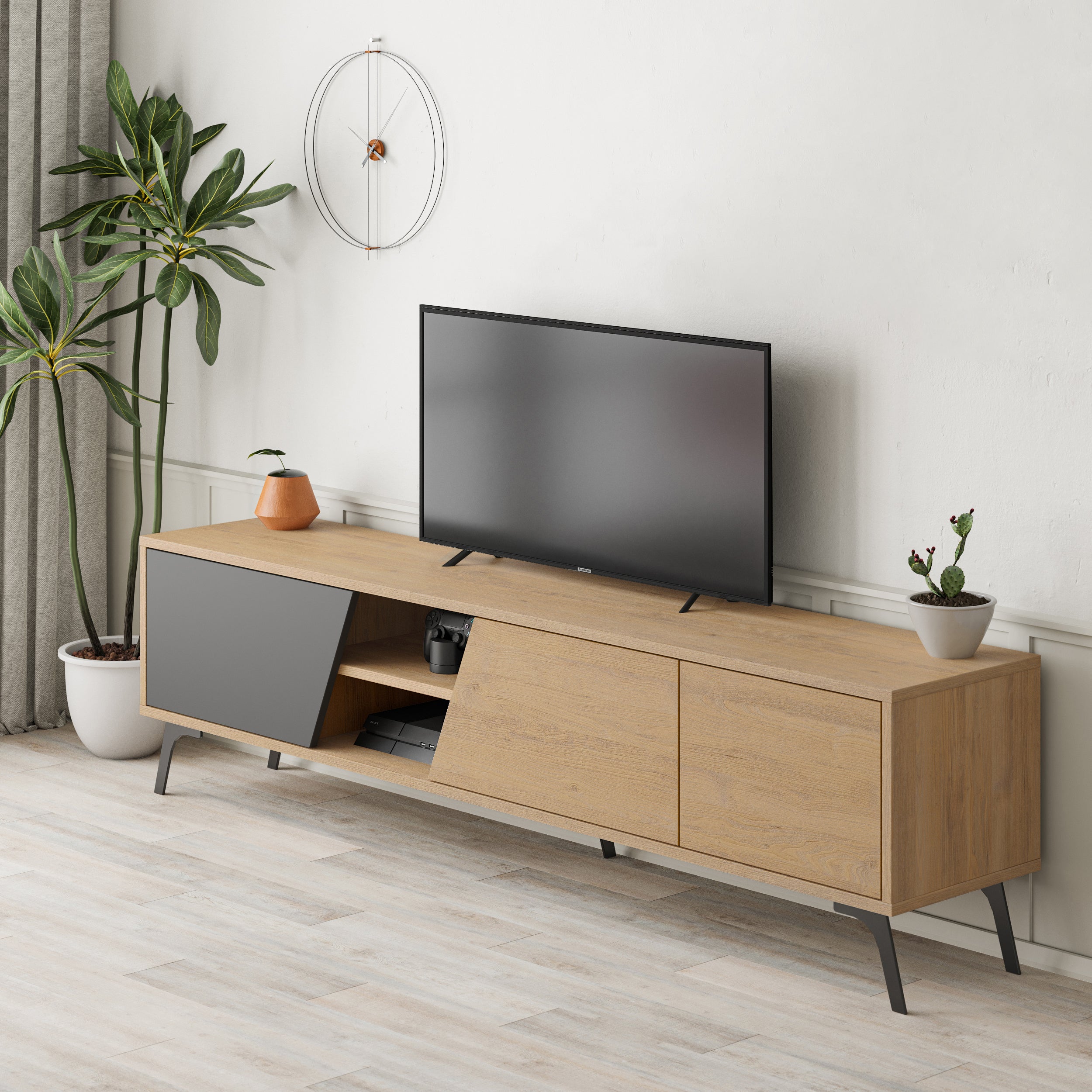 Mourah Fiona Tv Stand Up To 70 Inches With Storage - 2 Years Warranty