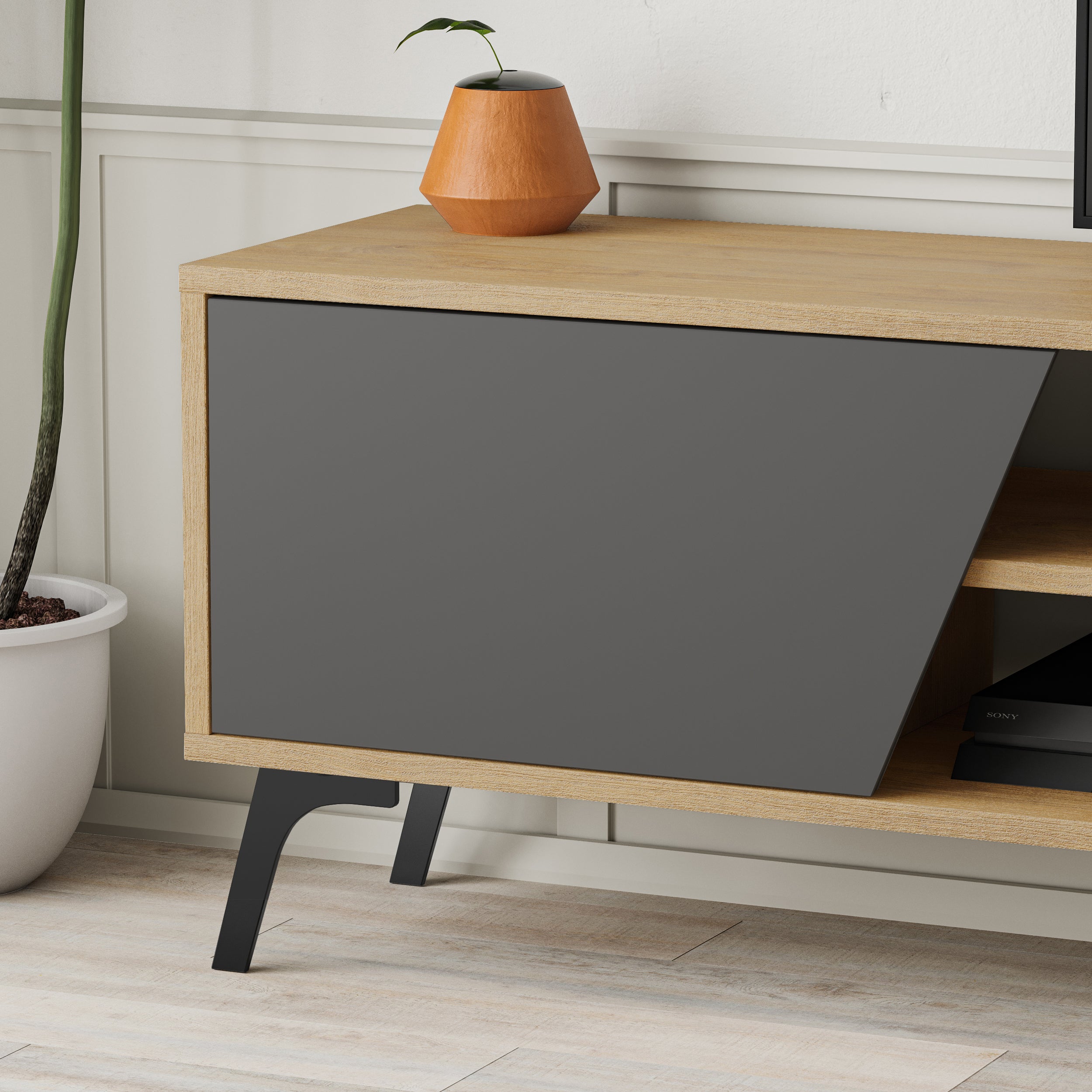 Mourah Fiona Tv Stand Up To 70 Inches With Storage - 2 Years Warranty