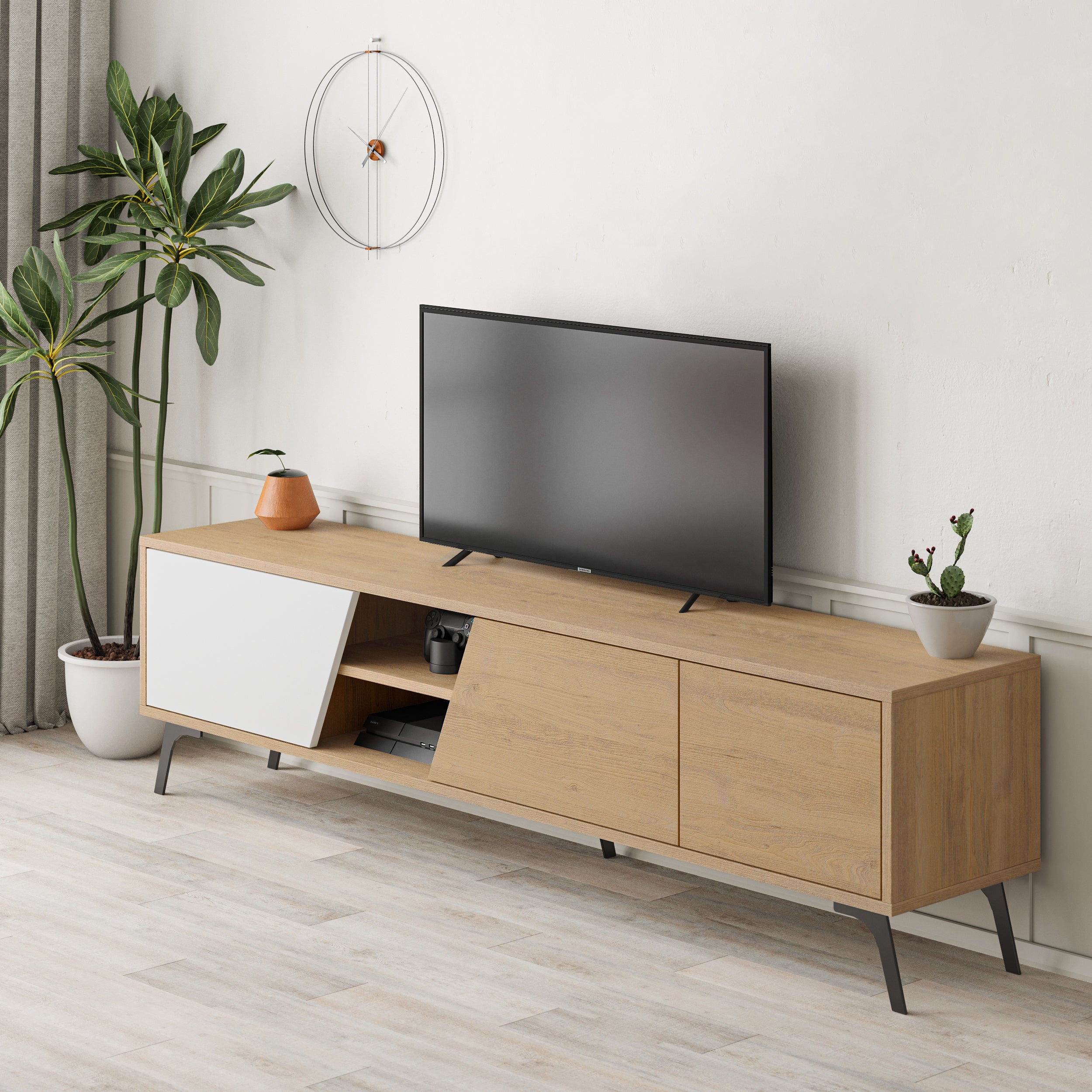 Mourah Fiona Tv Stand Up To 70 Inches With Storage - 2 Years Warranty