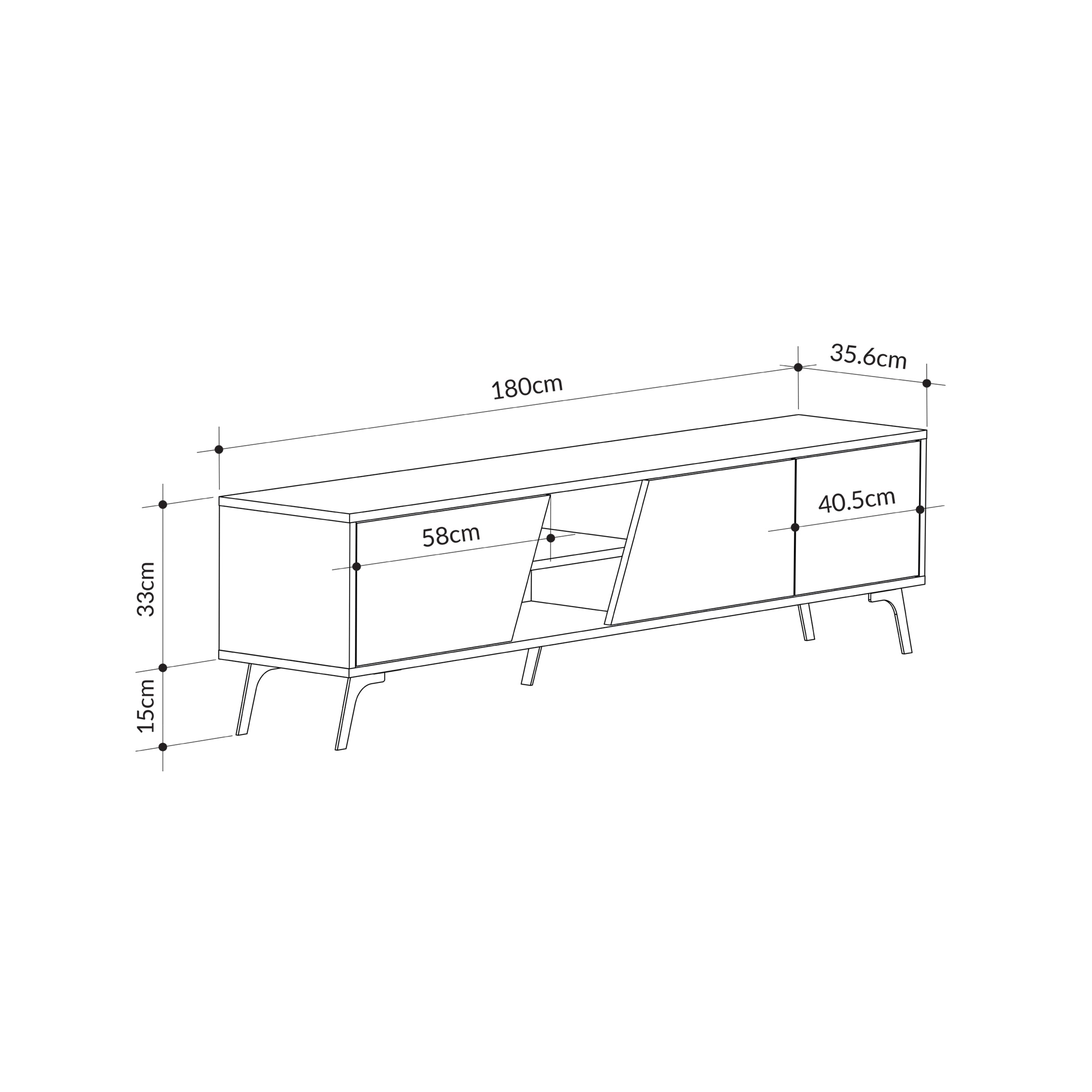 Mourah Fiona Tv Stand Up To 70 Inches With Storage - 2 Years Warranty