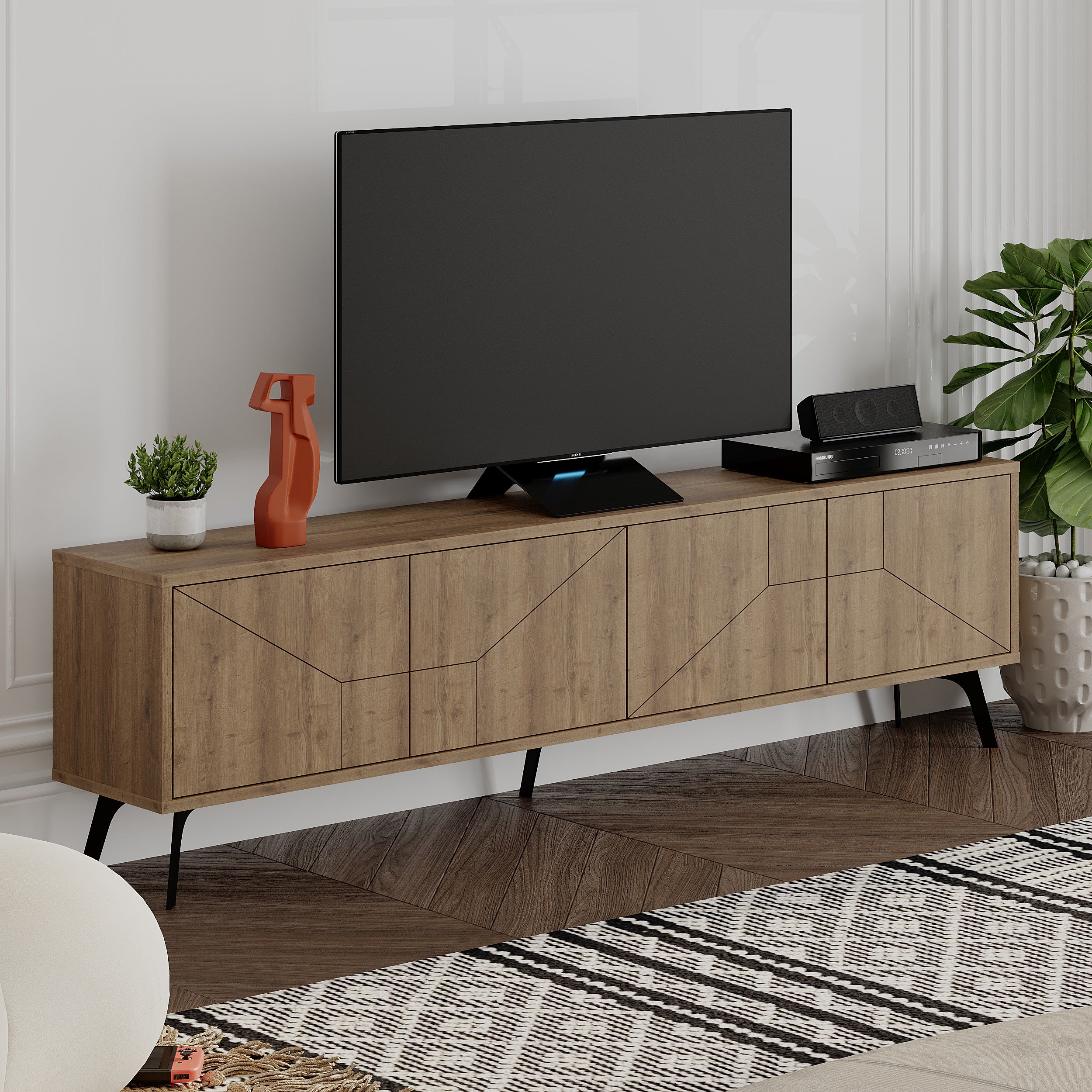 Mourah Dune Tv Stand Up To 70 Inches With Storage - 2 Years Warranty