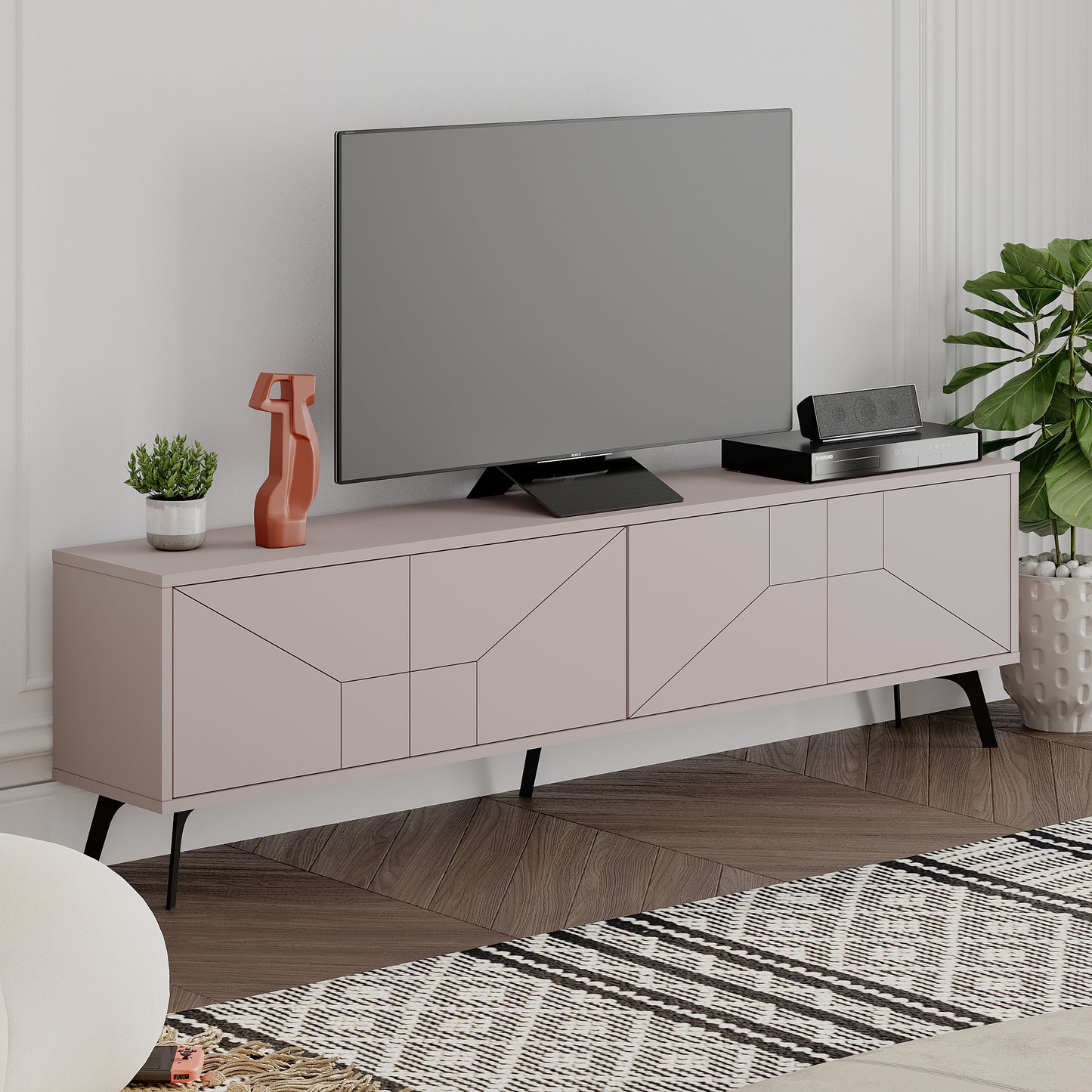 Mourah Dune Tv Stand Up To 70 Inches With Storage - 2 Years Warranty