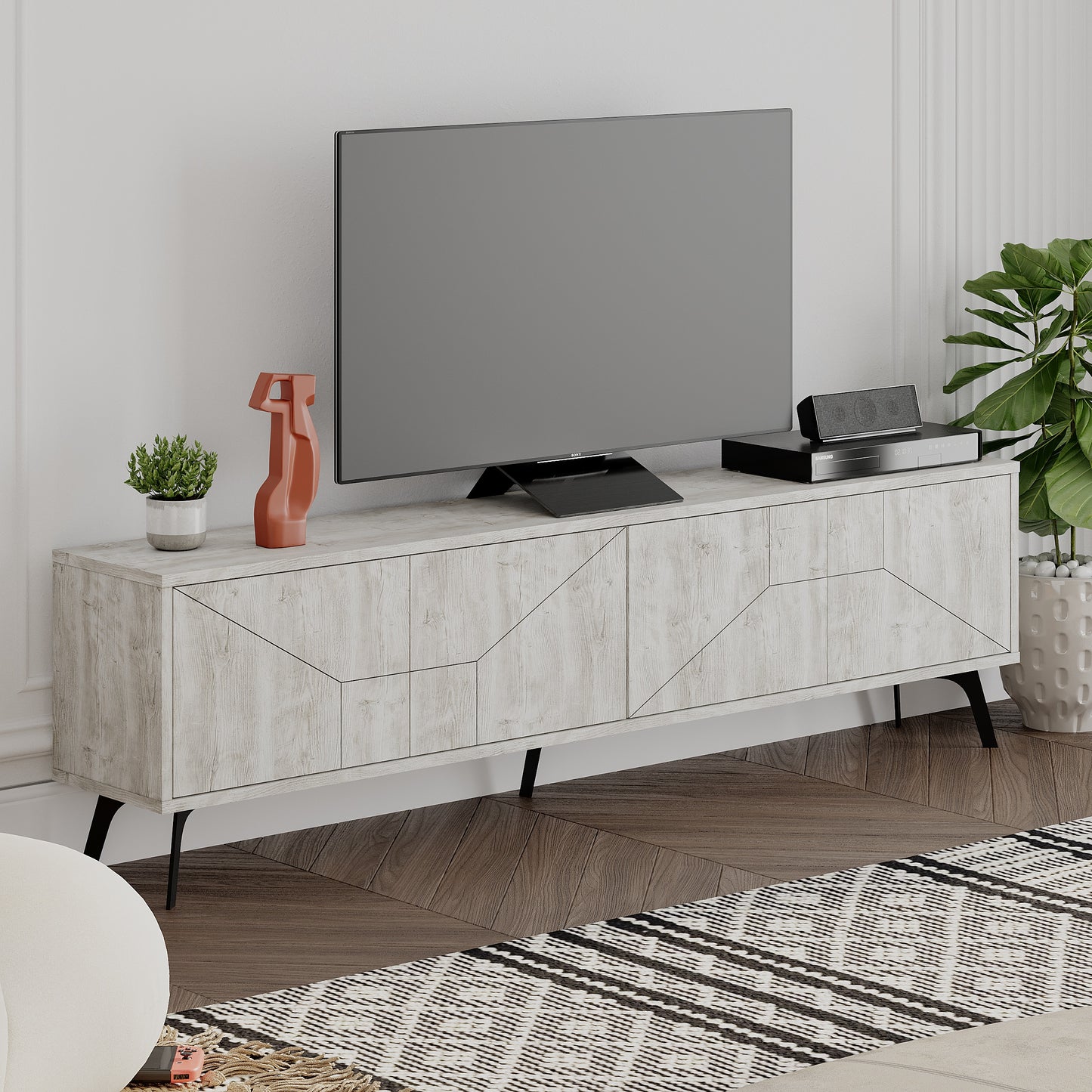 Mourah Dune Tv Stand Up To 70 Inches With Storage - 2 Years Warranty