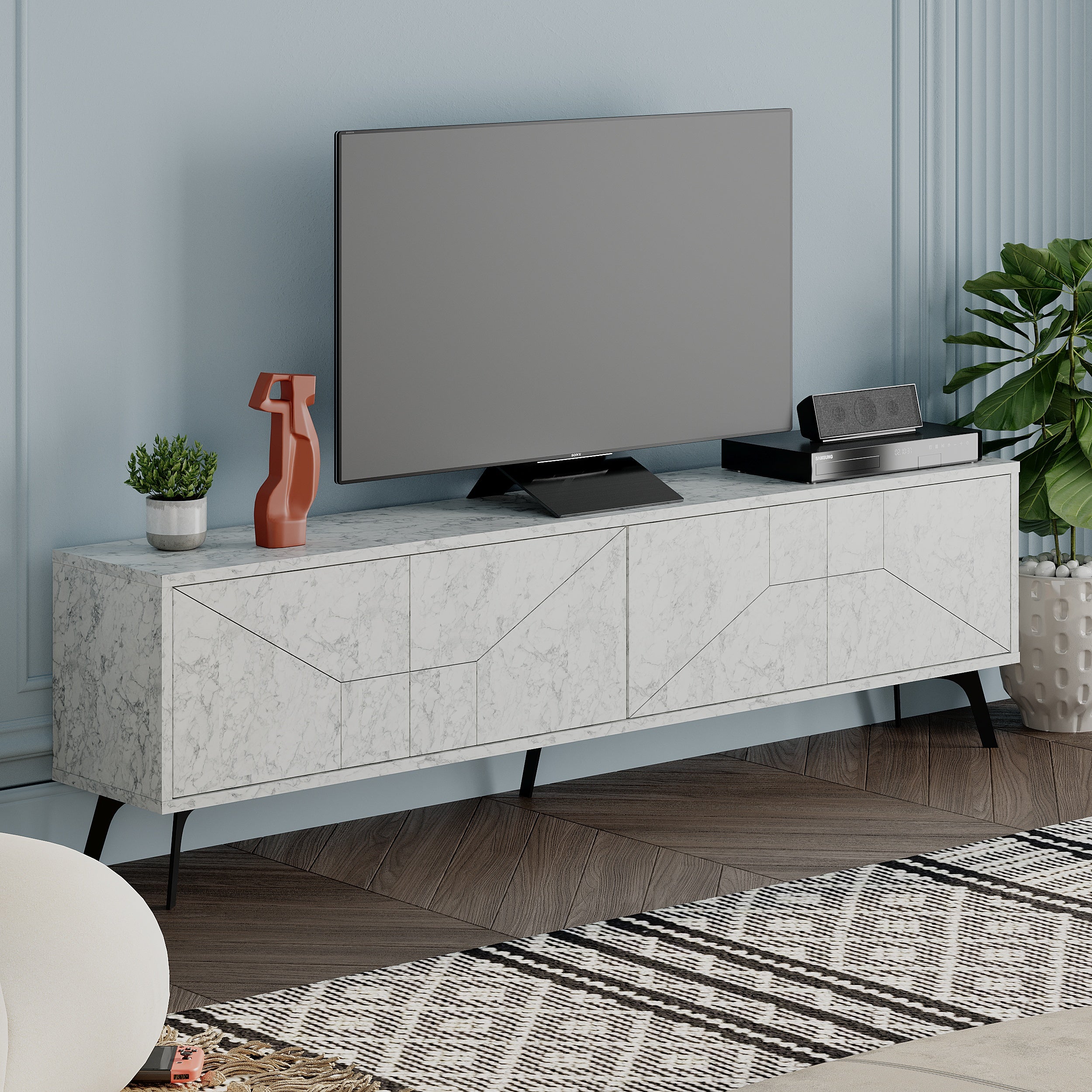 Mourah Dune Tv Stand Up To 70 Inches With Storage - 2 Years Warranty