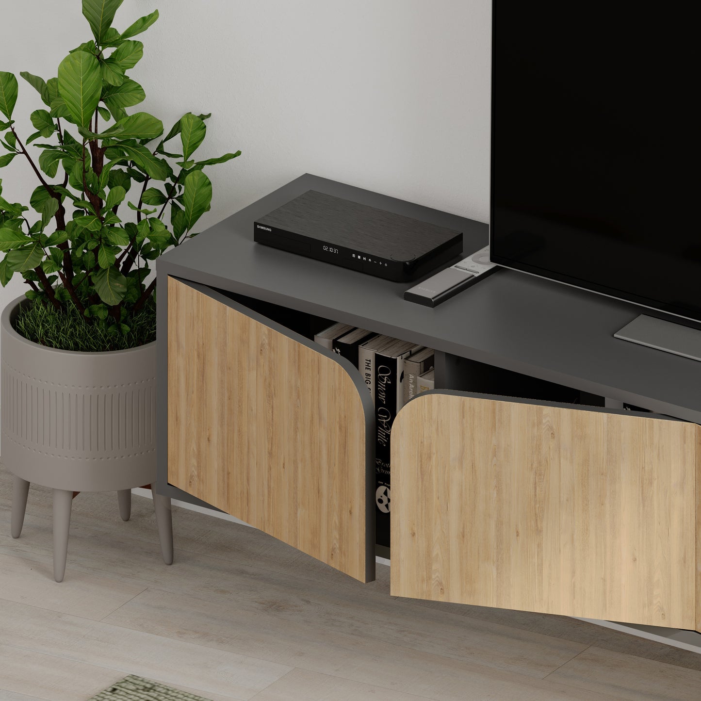 Mourah Spark Tv Stand Up To 70 Inches With Storage - 2 Years Warranty