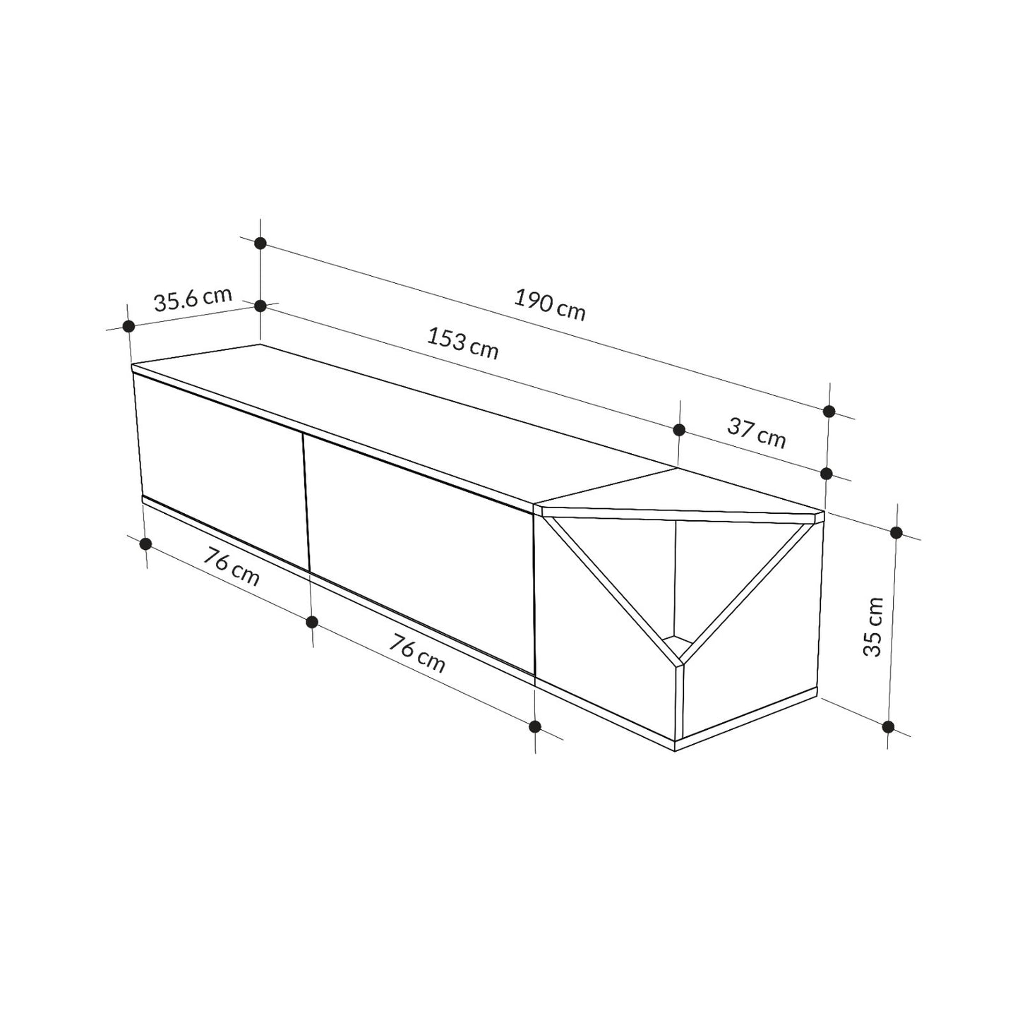 Mourah Aulos Tv Stand Up To 65 Inches With Storage - 2 Years Warranty