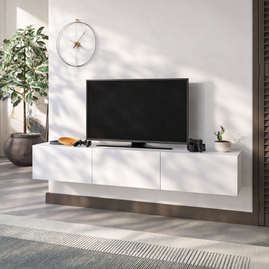 Francy TV Stand 180 CM With Storage Up to 70 Inch - White
