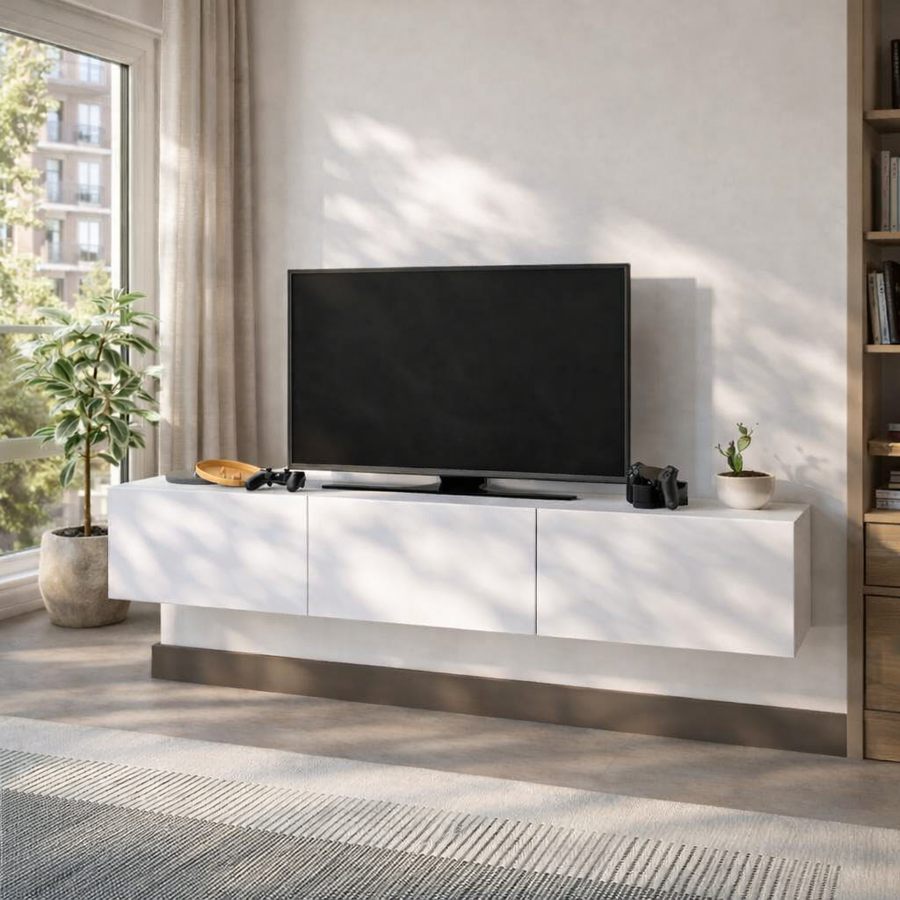 Francy TV Stand 180 CM With Storage Up to 70 Inch - White