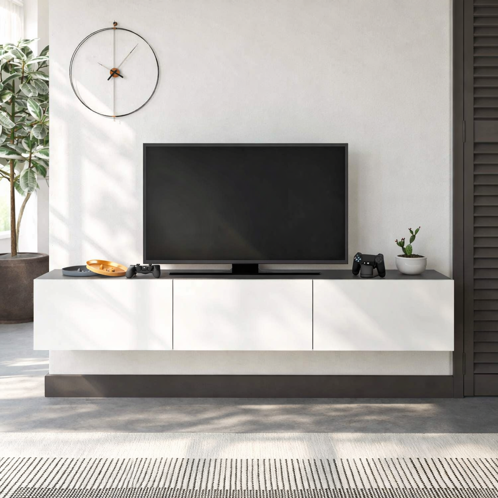 Francy TV Stand 180 CM With Storage Up to 70 Inch - White