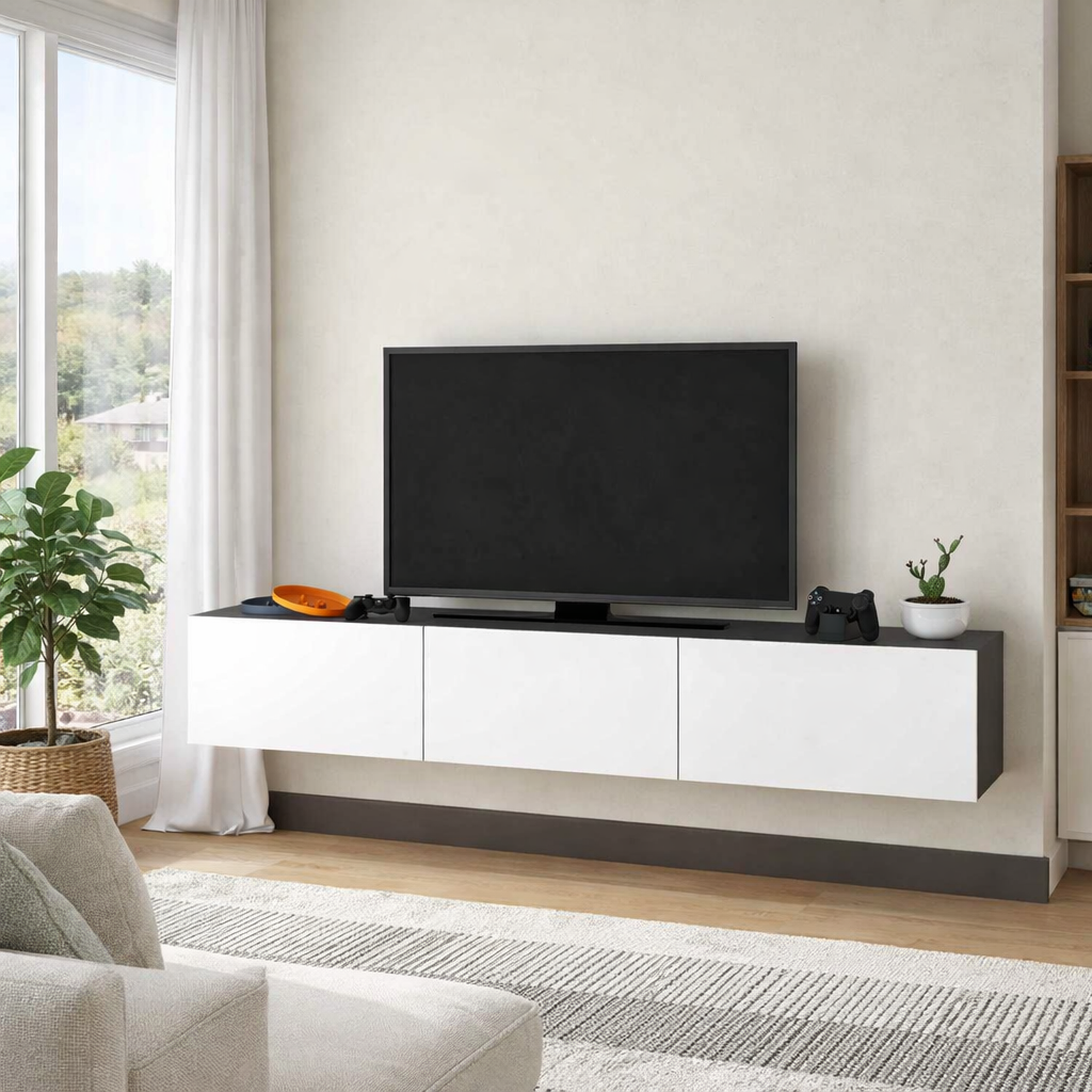 Francy TV Stand 180 CM With Storage Up to 70 Inch - White