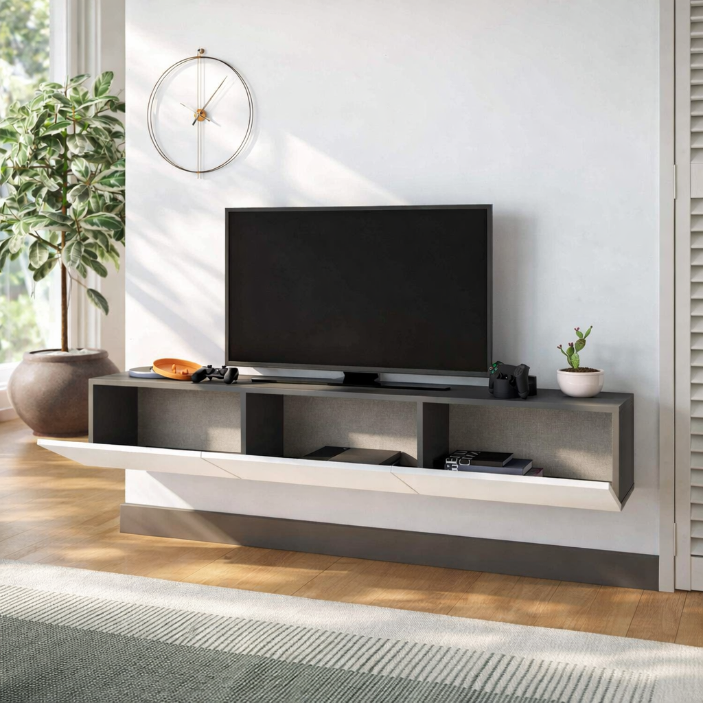 Francy TV Stand 180 CM With Storage Up to 70 Inch - White