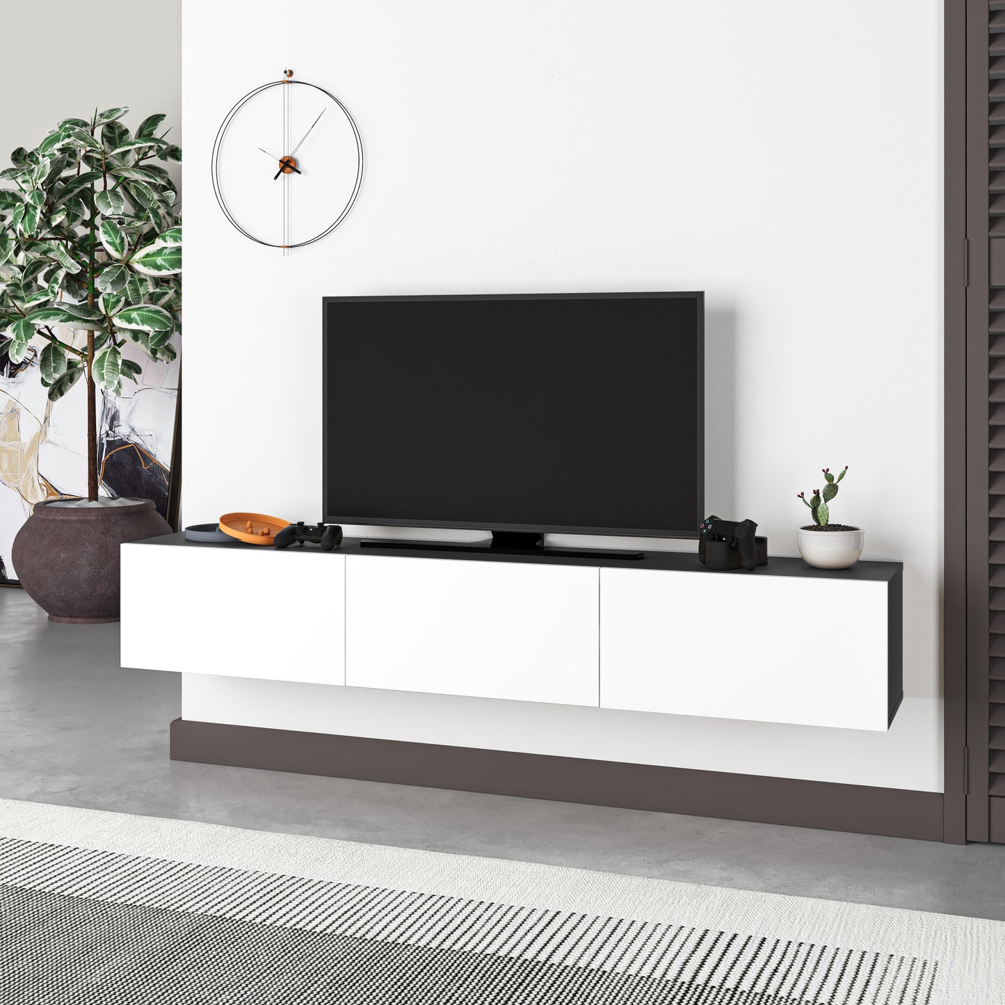 Francy TV Stand 180 CM With Storage Up to 70 Inch - White
