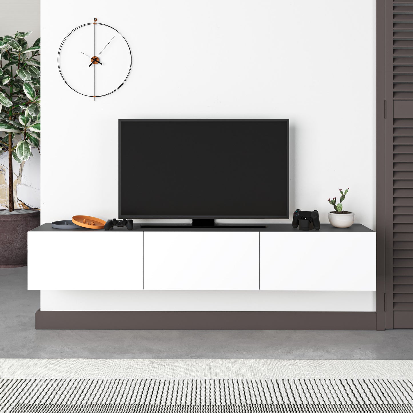 Francy TV Stand 180 CM With Storage Up to 70 Inch - White