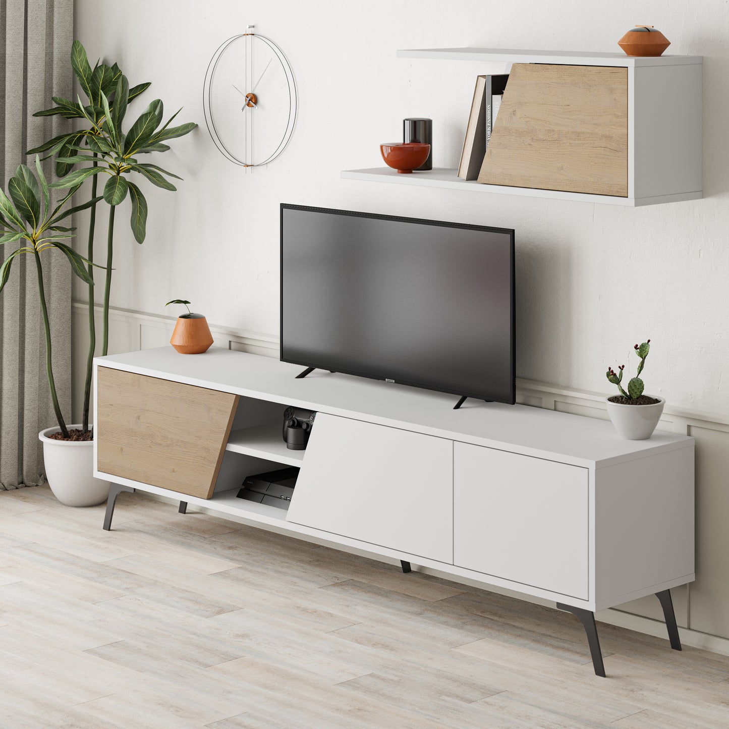 Mourah Fiona Tv Unit Up To 70 Inches With Storage - 2 Years Warranty