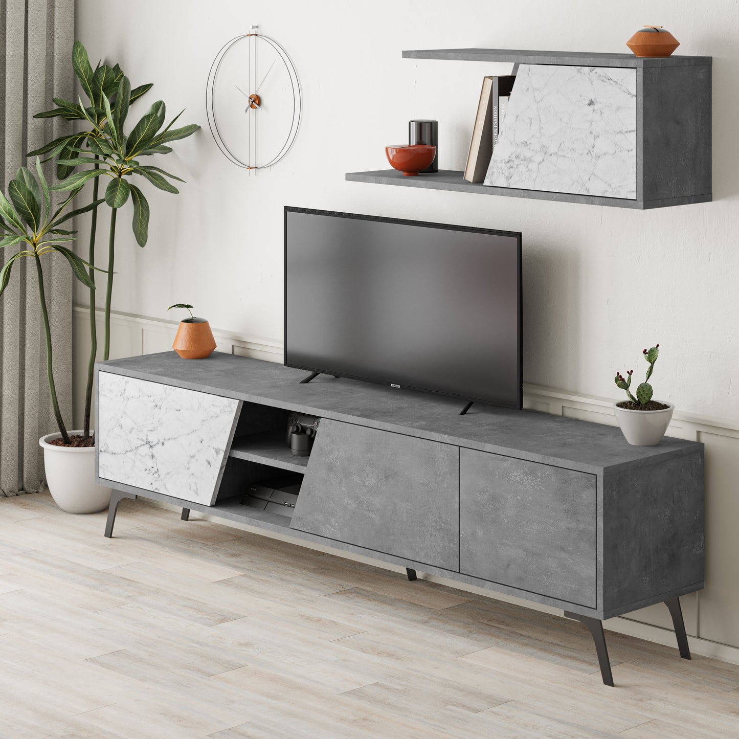 Mourah Fiona Tv Unit Up To 70 Inches With Storage - 2 Years Warranty