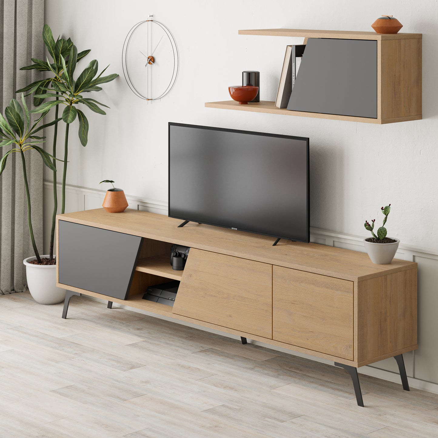 Mourah Fiona Tv Unit Up To 70 Inches With Storage - 2 Years Warranty