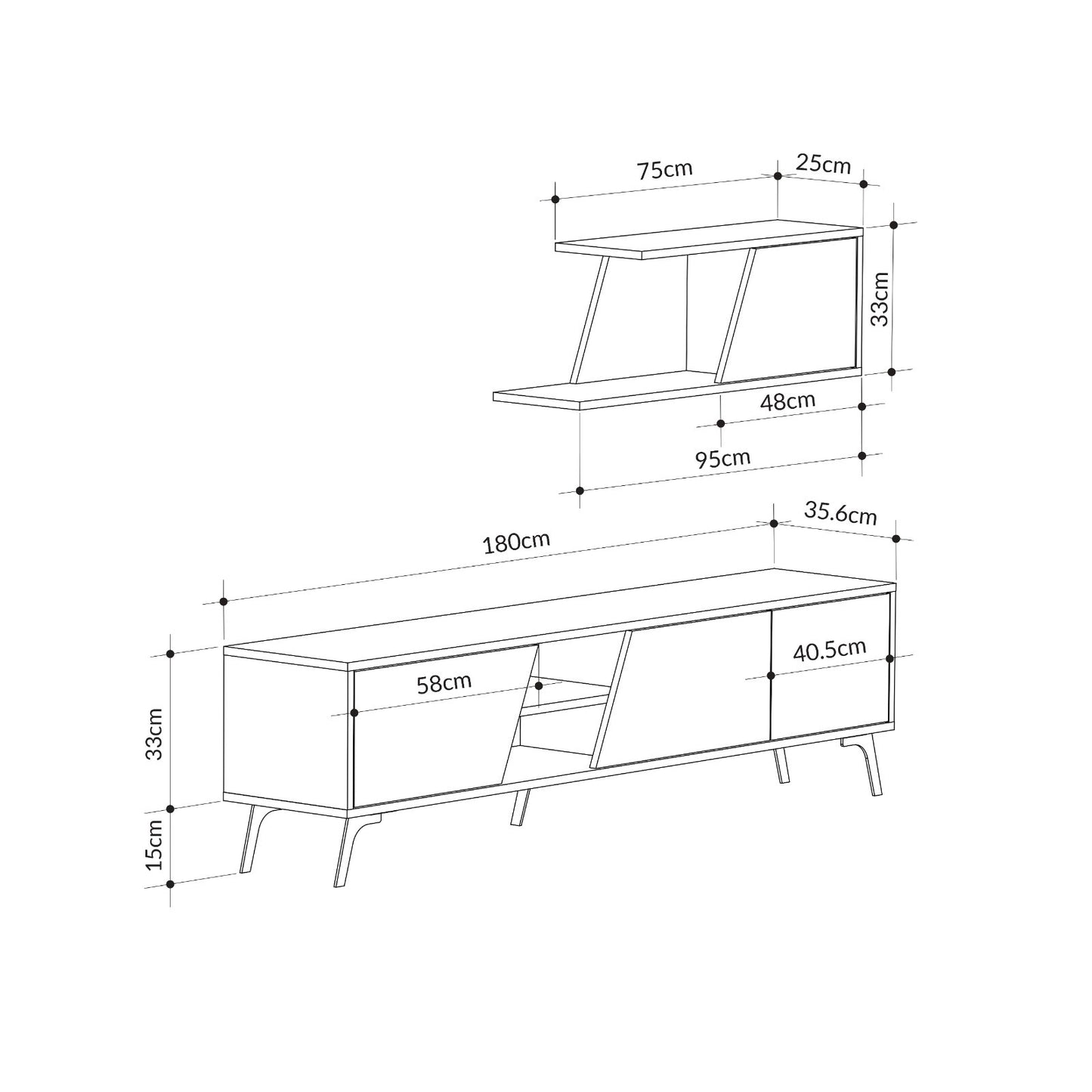 Mourah Fiona Tv Unit Up To 70 Inches With Storage - 2 Years Warranty