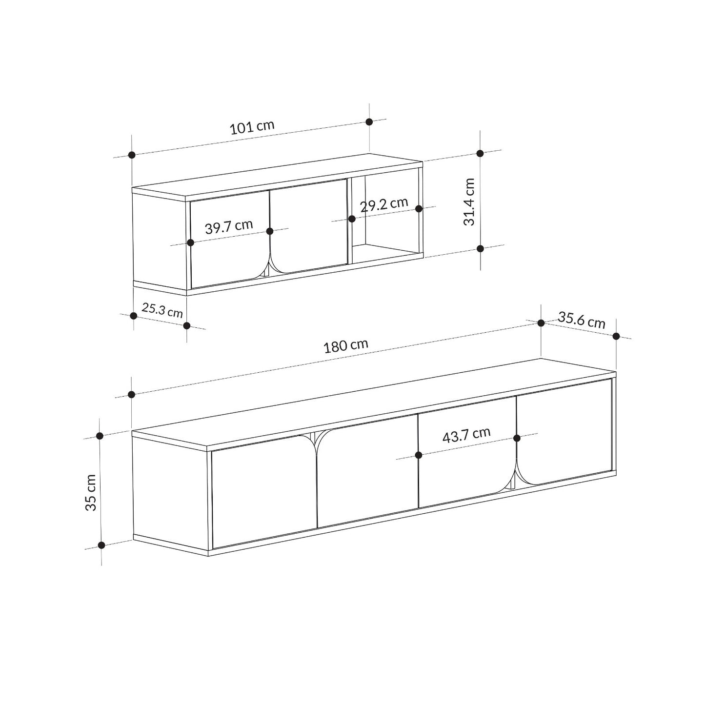 Mourah Spark Tv Unit Up To 70 Inches With Storage - 2 Years Warranty