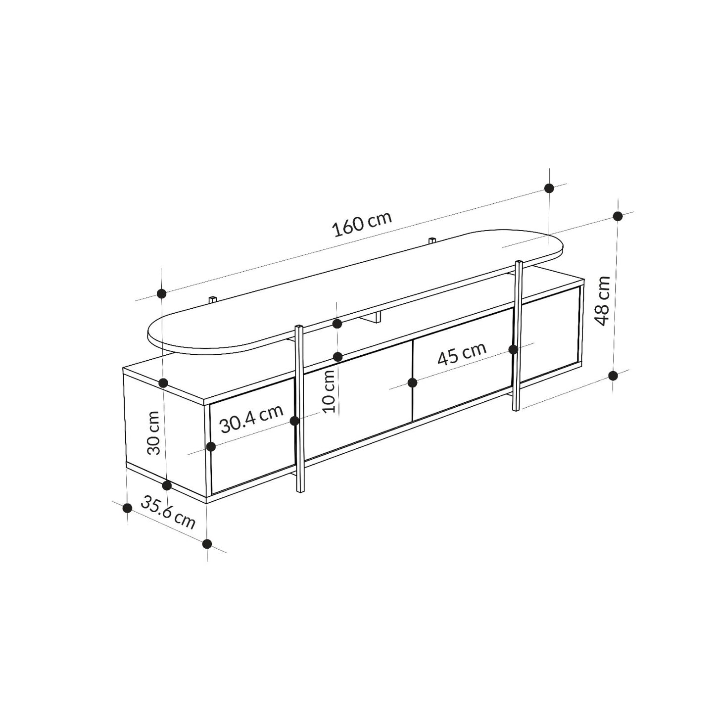 Mourah Hanley Tv Stand Up To 65 Inches With Storage - 2 Years Warranty