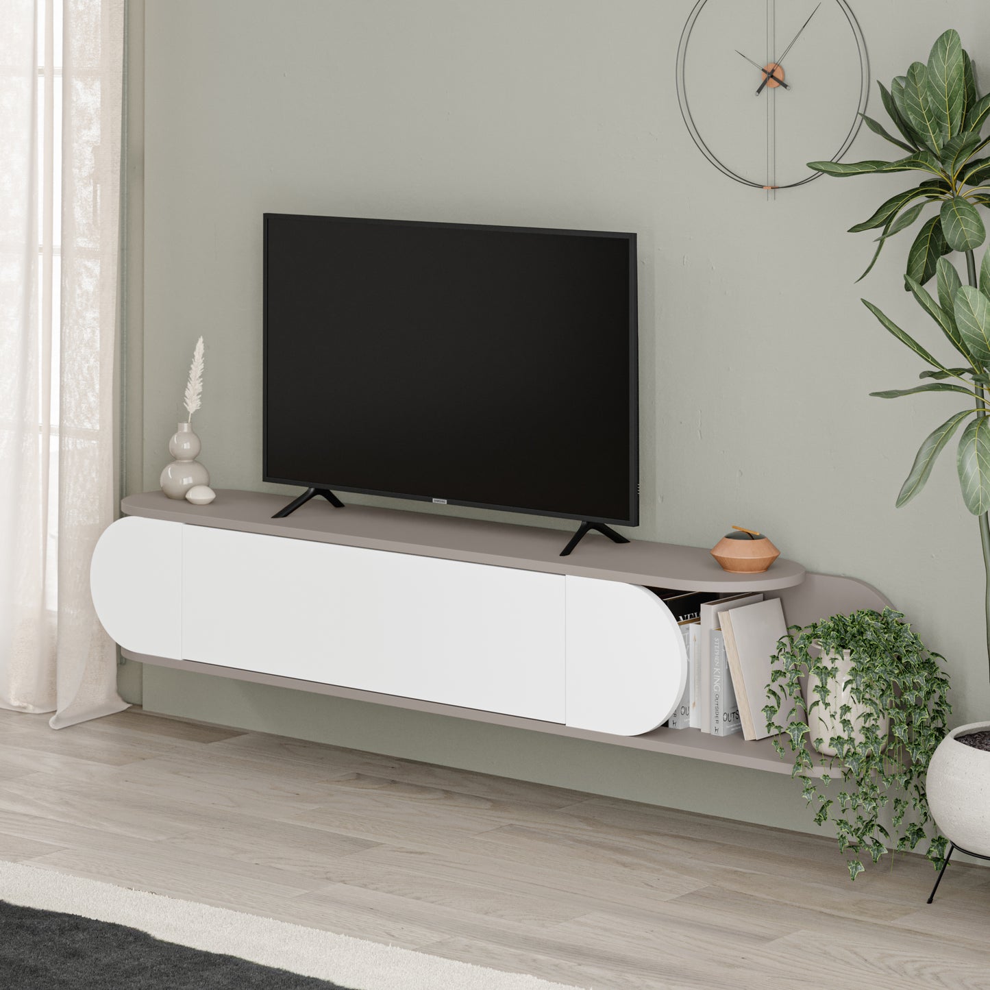 Mourah Tone Tv Stand Up To 65 Inches With Storage - 2 Years Warranty