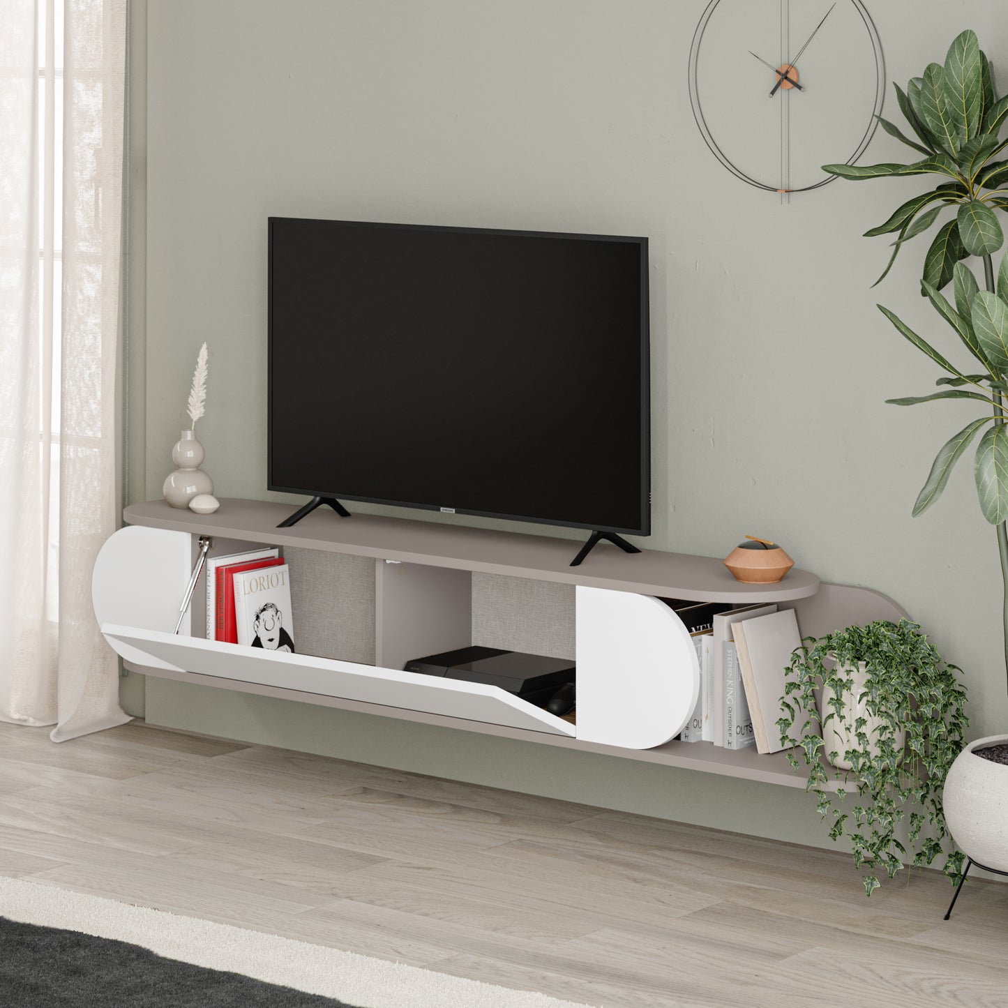 Mourah Tone Tv Stand Up To 65 Inches With Storage - 2 Years Warranty