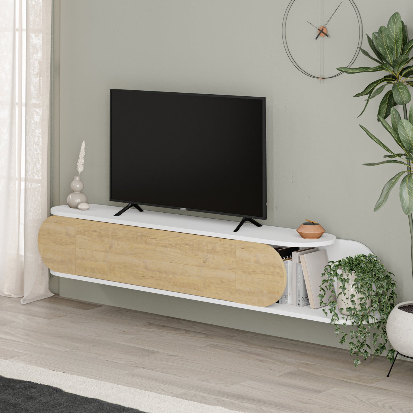 Mourah Tone Tv Stand Up To 65 Inches With Storage - 2 Years Warranty