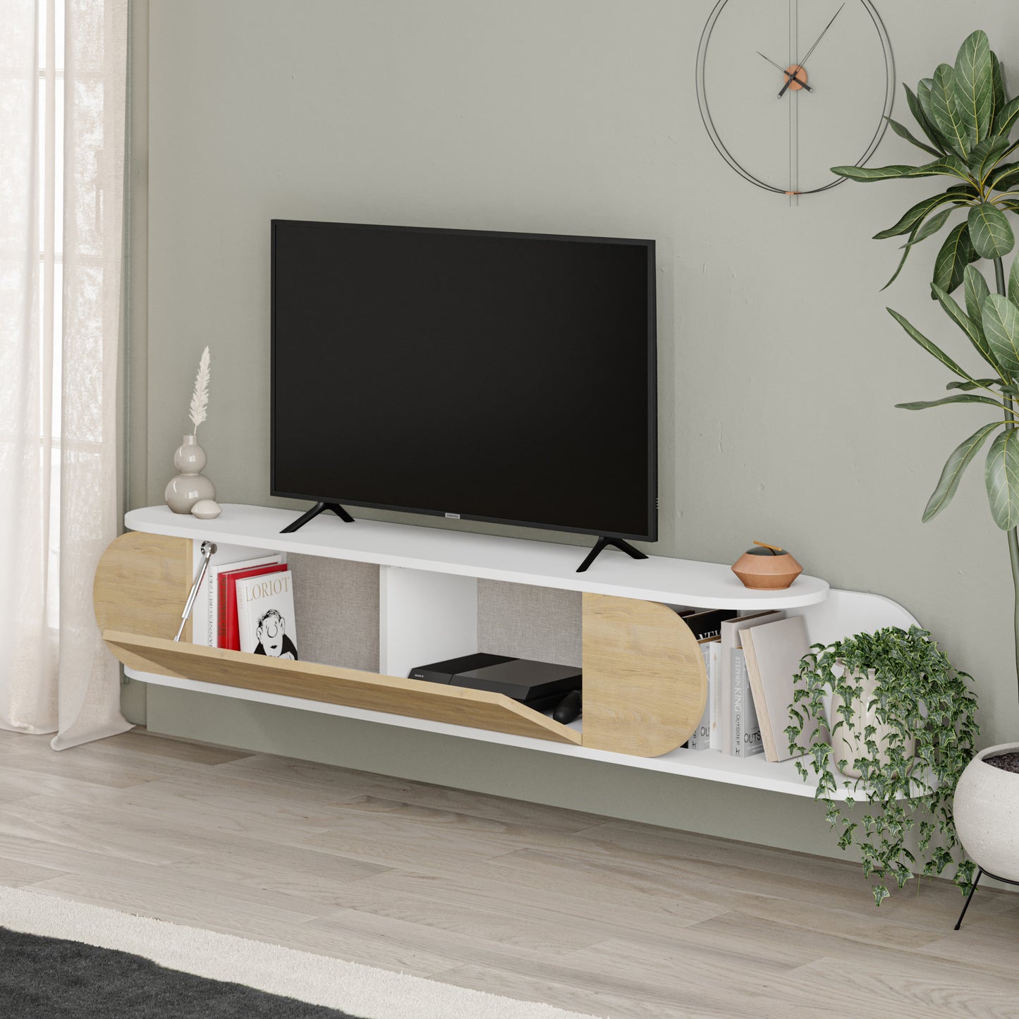 Mourah Tone Tv Stand Up To 65 Inches With Storage - 2 Years Warranty