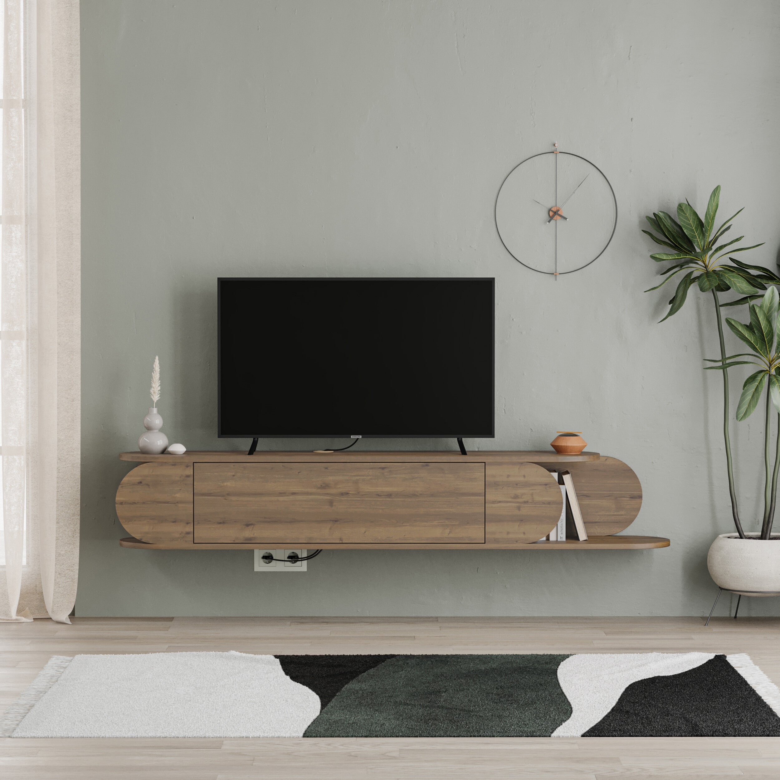 Mourah Tone Tv Stand Up To 65 Inches With Storage - 2 Years Warranty