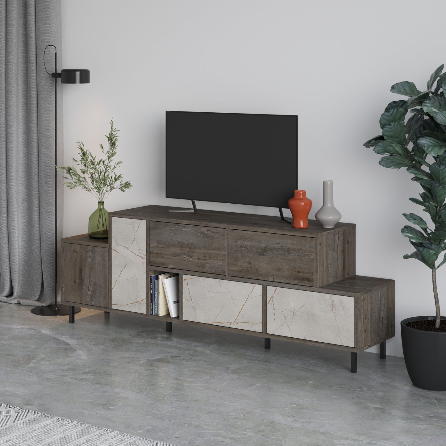 Mourah Hermes Tv Stand Up To 50 Inches With Starage - 2 Years Warranty