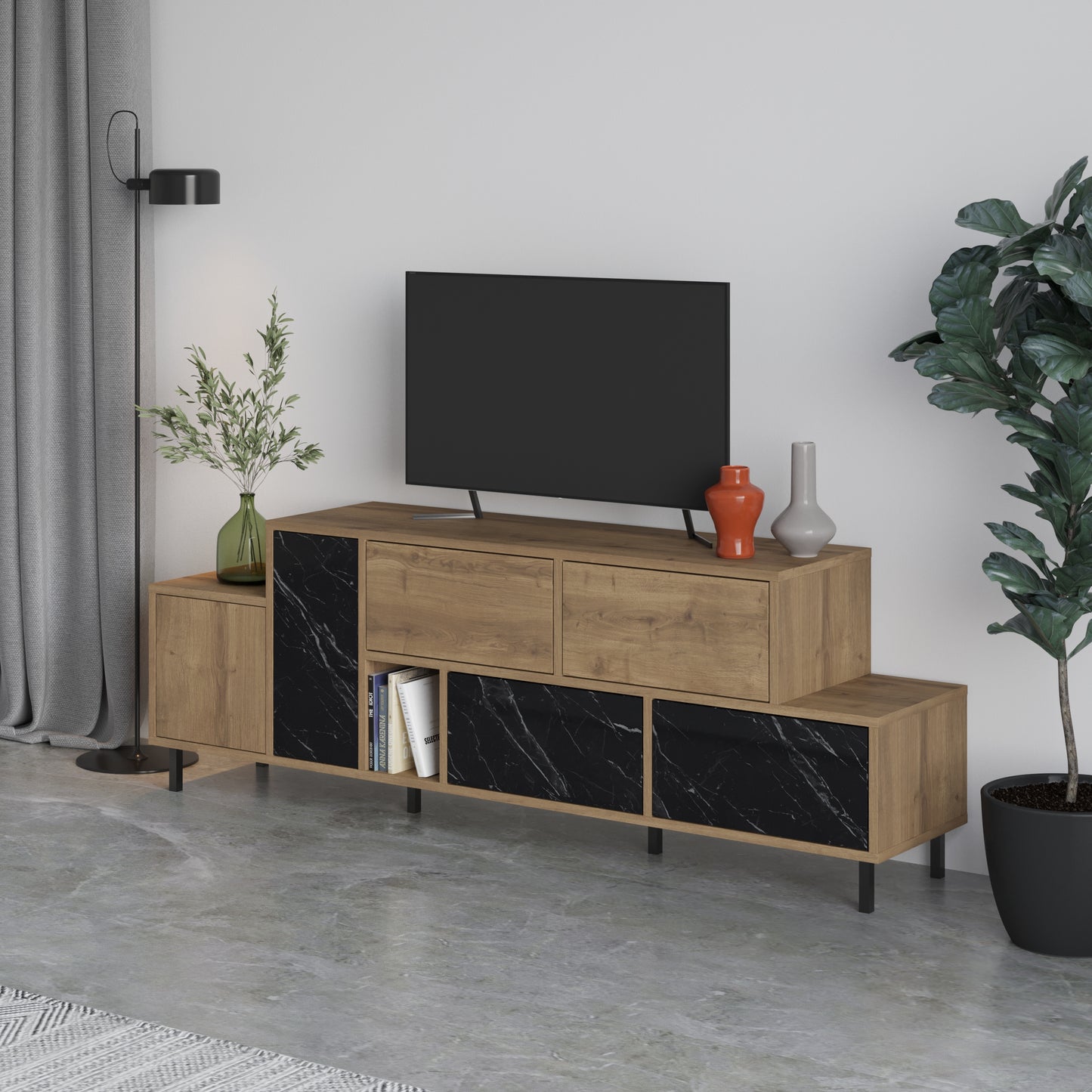 Mourah Hermes Tv Stand Up To 50 Inches With Starage - 2 Years Warranty