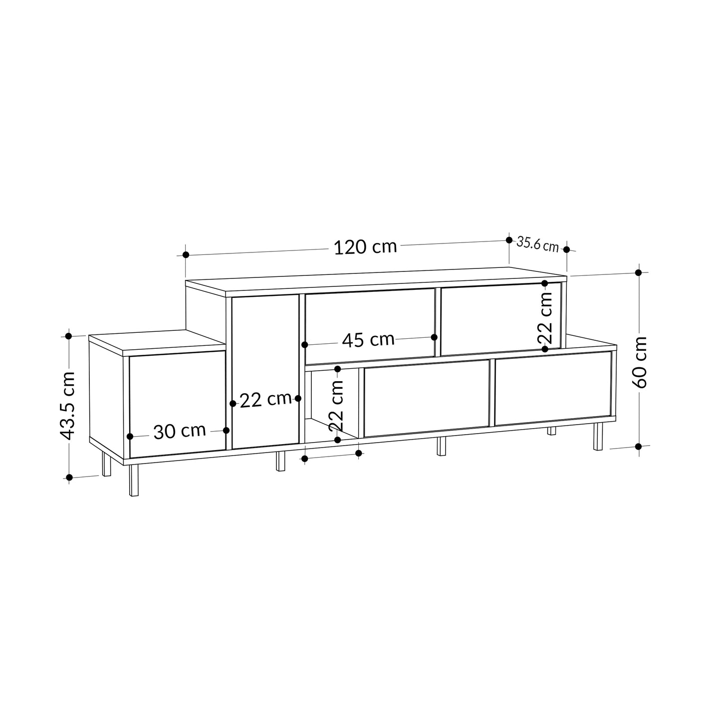 Mourah Hermes Tv Stand Up To 50 Inches With Starage - 2 Years Warranty