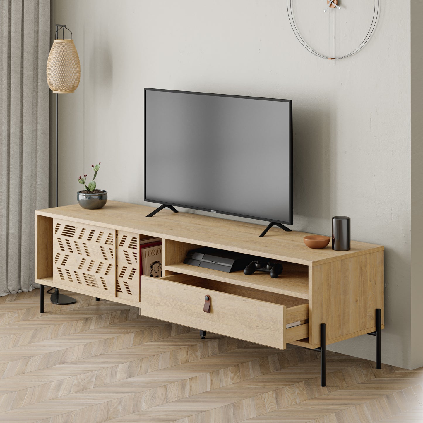 Mourah Dionysos Tv Stand Up To 70 Inches With Storage - 2 Years Warranty