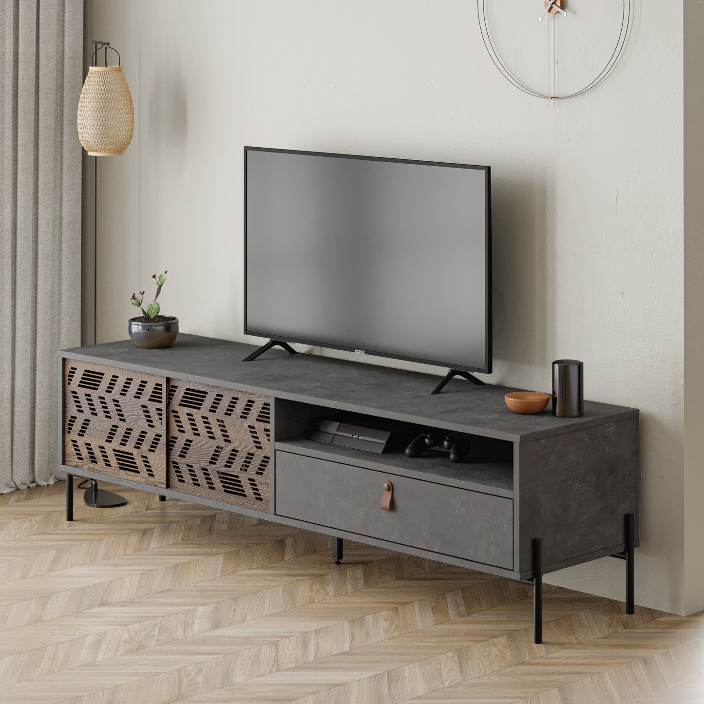 Mourah Dionysos Tv Stand Up To 70 Inches With Storage - 2 Years Warranty