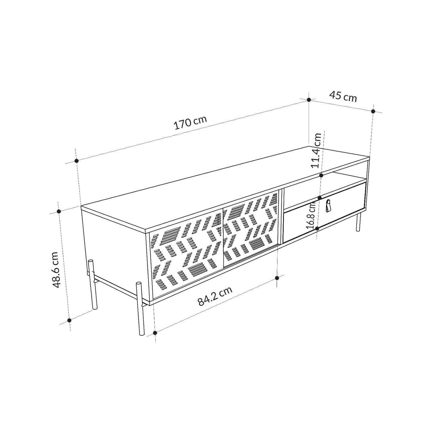 Mourah Dionysos Tv Stand Up To 70 Inches With Storage - 2 Years Warranty