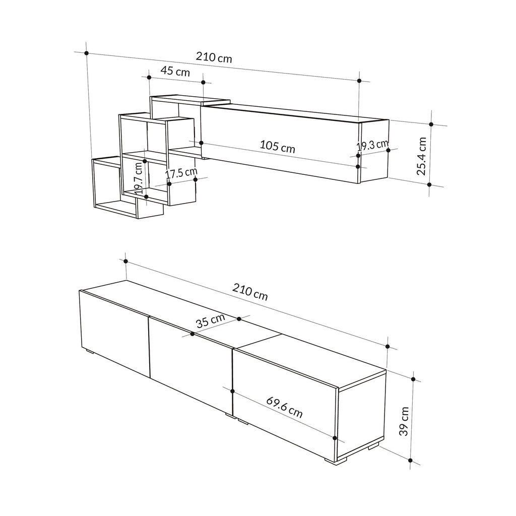 Free TV Unit Set 210cm