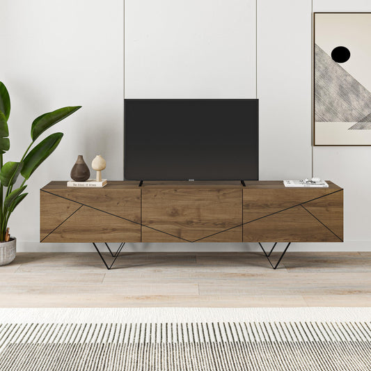 Mourah Home Jakomen TV Unit Up To 65 Inches With Storage - Brown - 2 Years Warranty