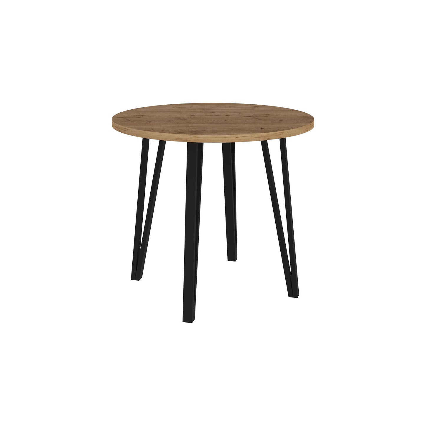 Xana Round Dining Table With Metal Legs, 4- Seater