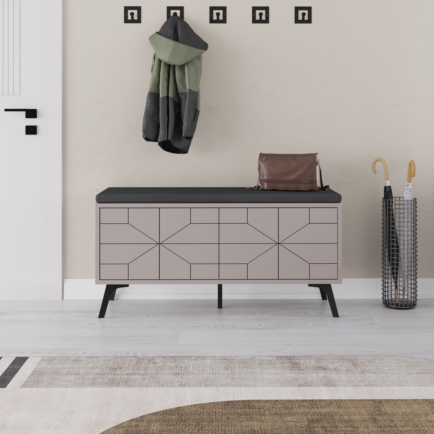 Mourah Dune Bench & Shoe Cabinet - 8 Pairs - 2 Years Warranty