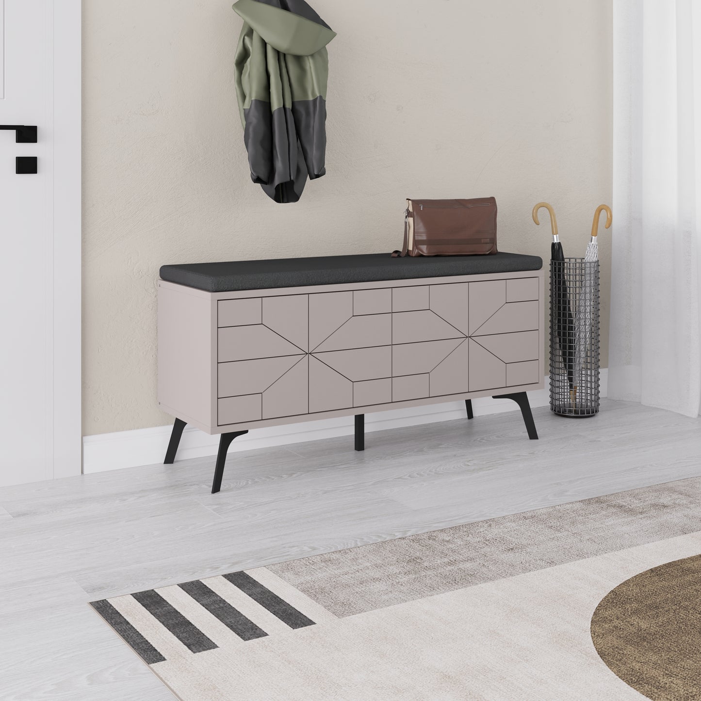 Mourah Dune Bench & Shoe Cabinet - 8 Pairs - 2 Years Warranty