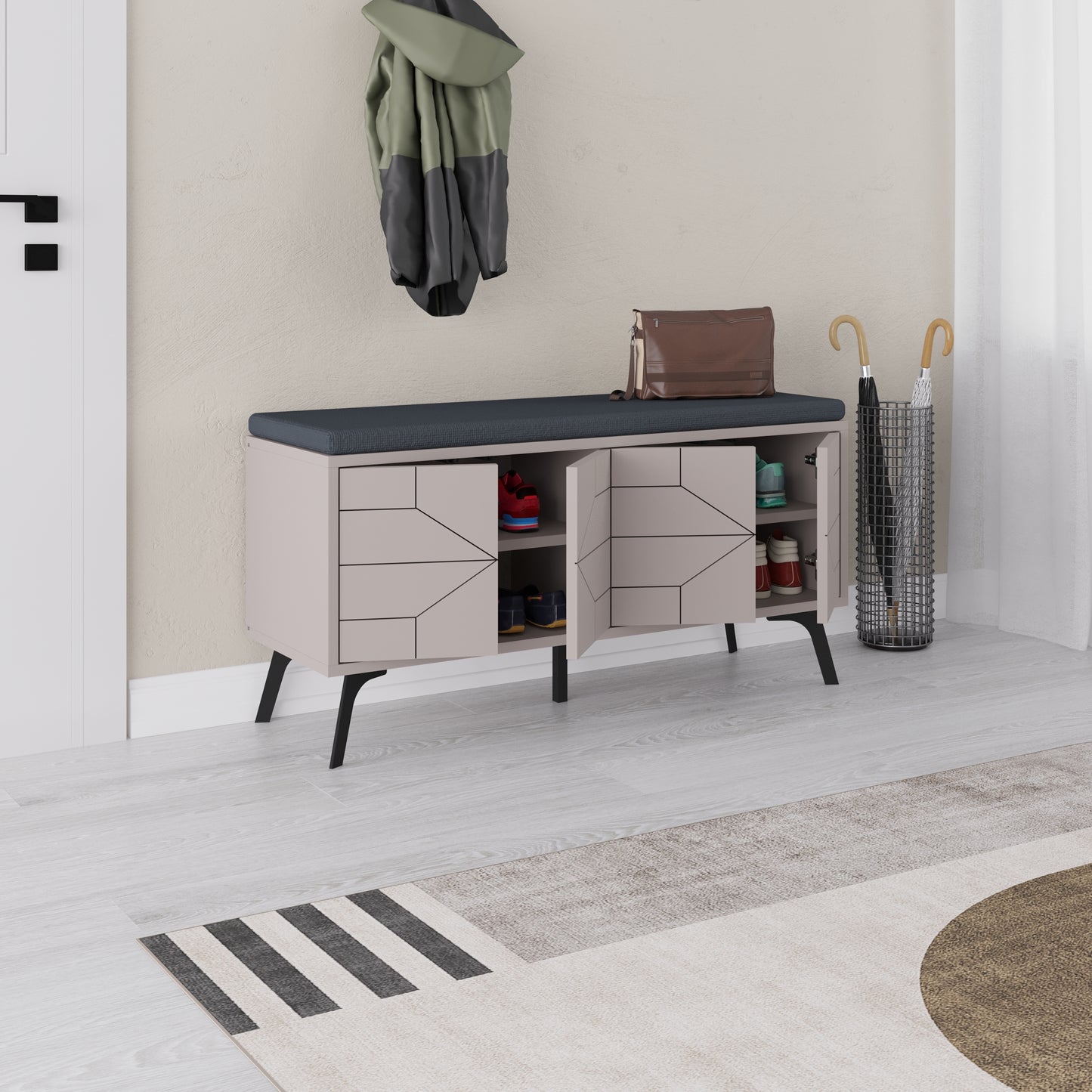 Mourah Dune Bench & Shoe Cabinet - 8 Pairs - 2 Years Warranty