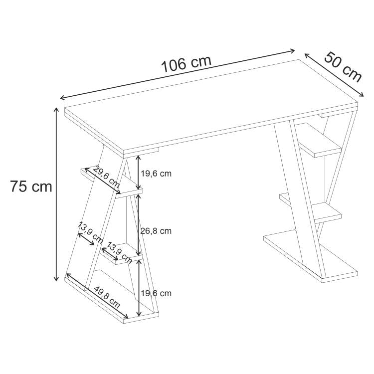 Papillon Modern Working Table 106cm
