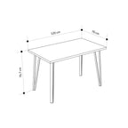 Xana Modern Dining Table with Metal Legs, 6- Seater